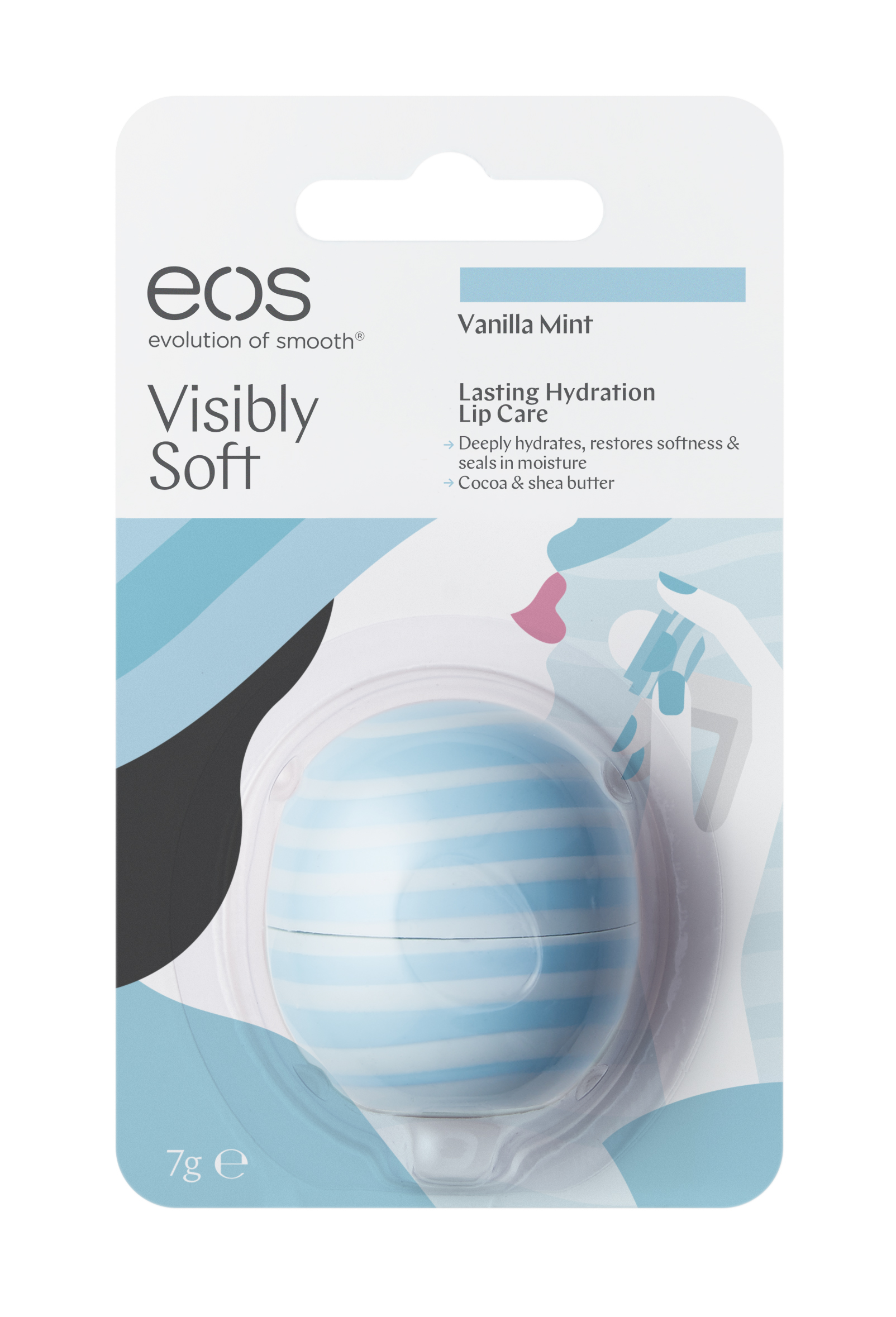 Eos Lip Balm Visibly Soft Vanilla Mint, 7 gram