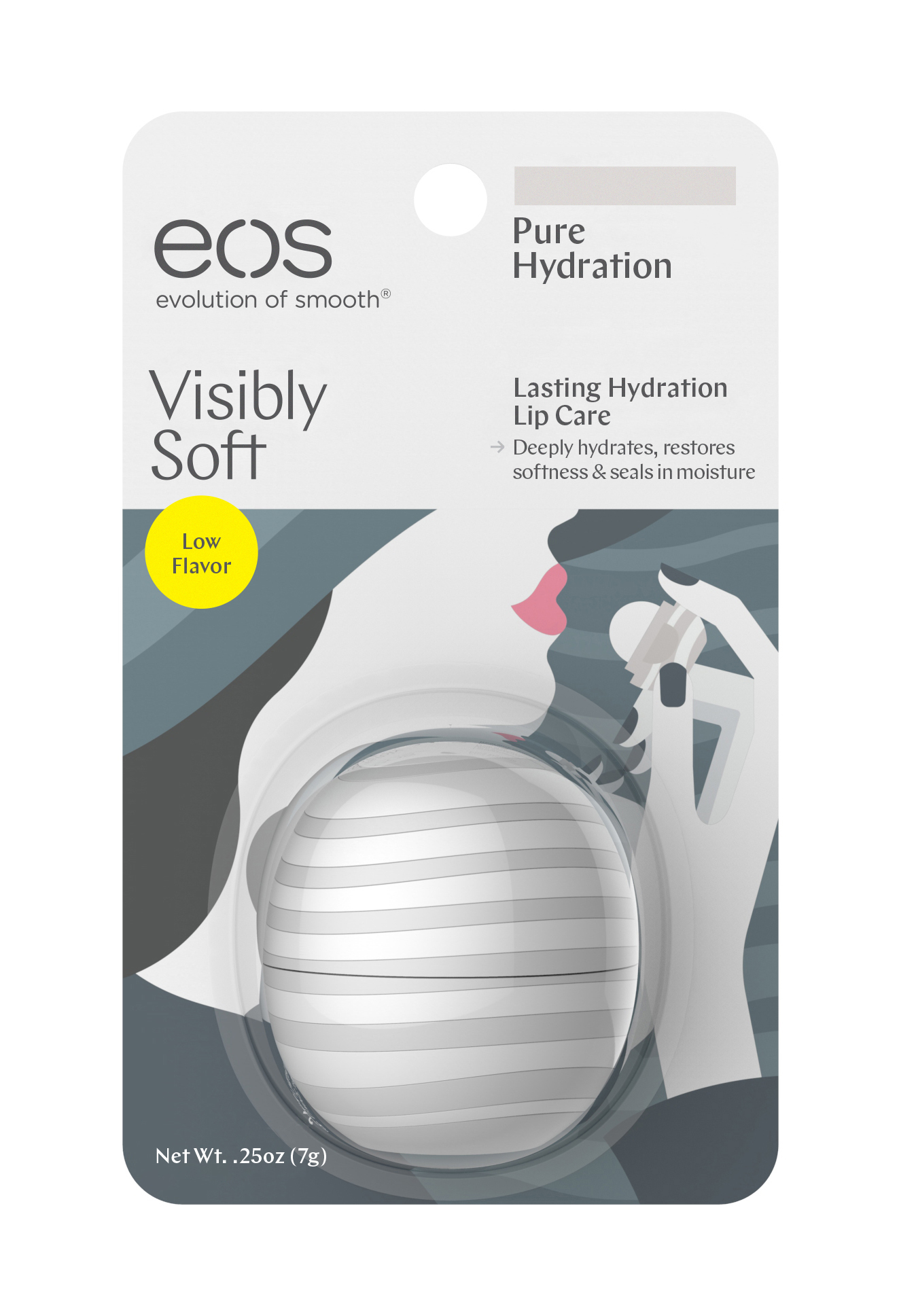 Eos Lip Balm Visibly Soft Pure Hydration, 7 gr