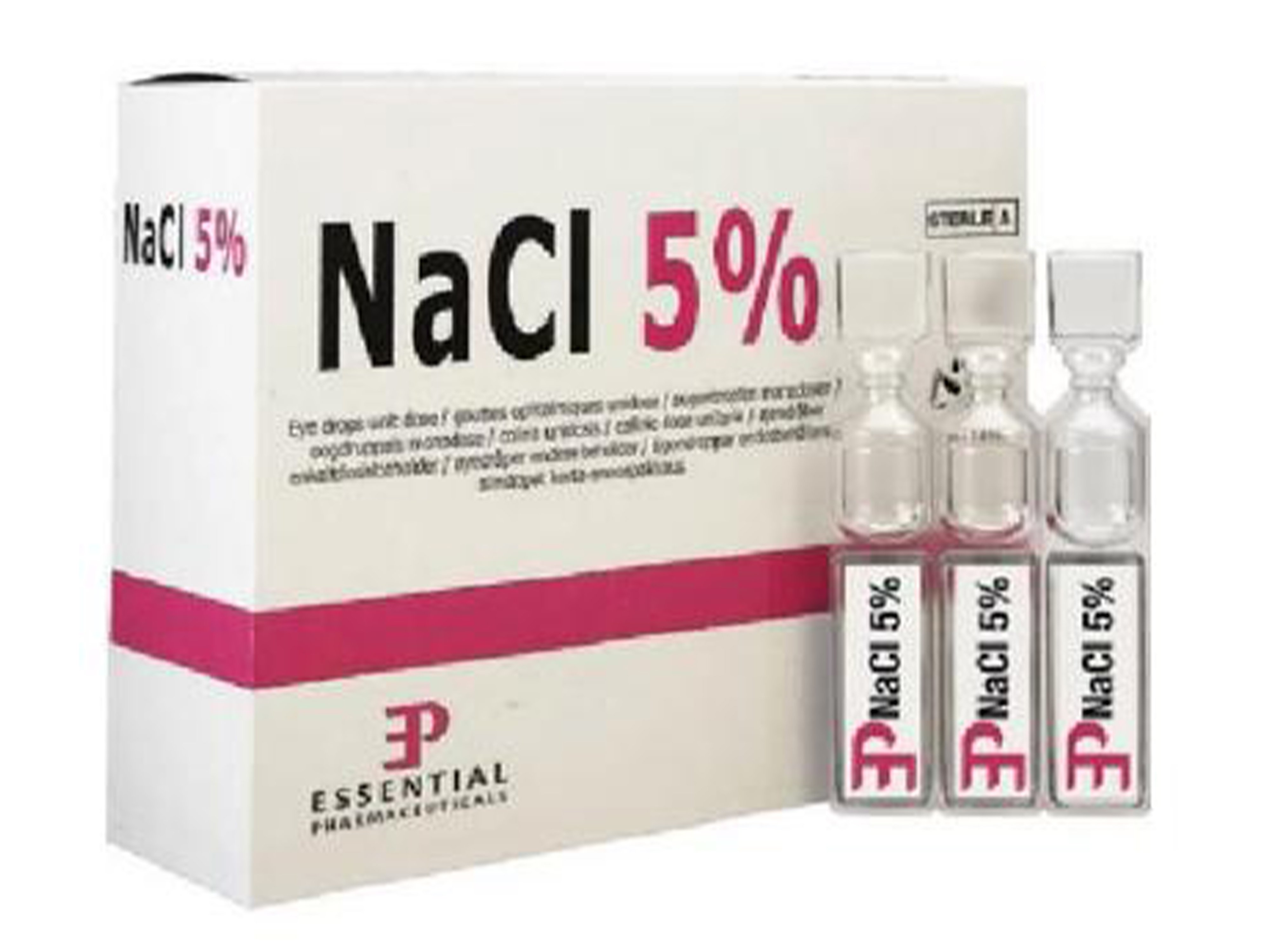 Essential Pharmaceuticals NaCl 5% øyedråper sterile, 20x0,45 ml