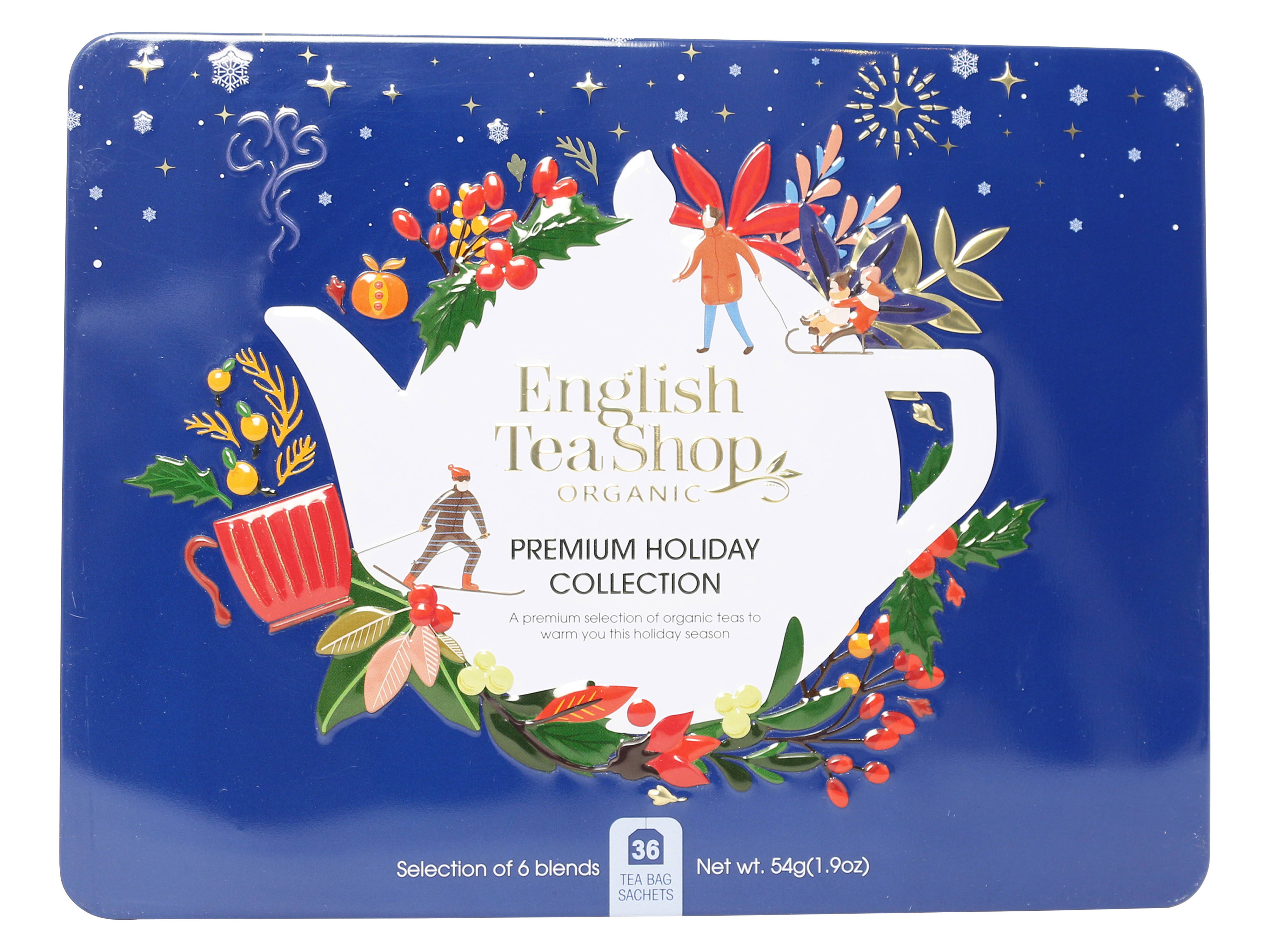 English Teashop Premium Holday Collection Blue Gift Tin, 1 stk.