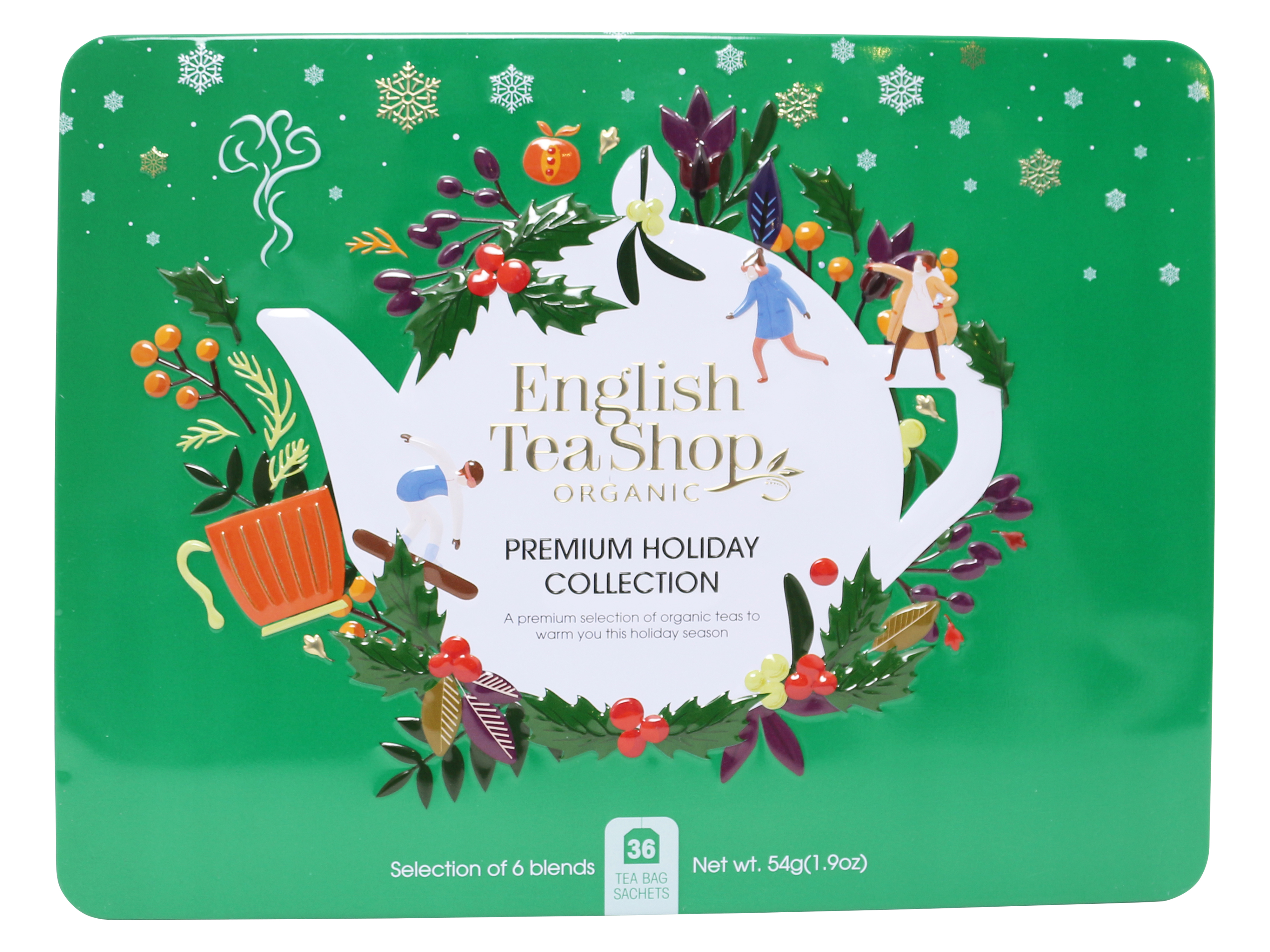 English Teashop Premium Holiday Collection Green  Gift Tin, 1 stk.