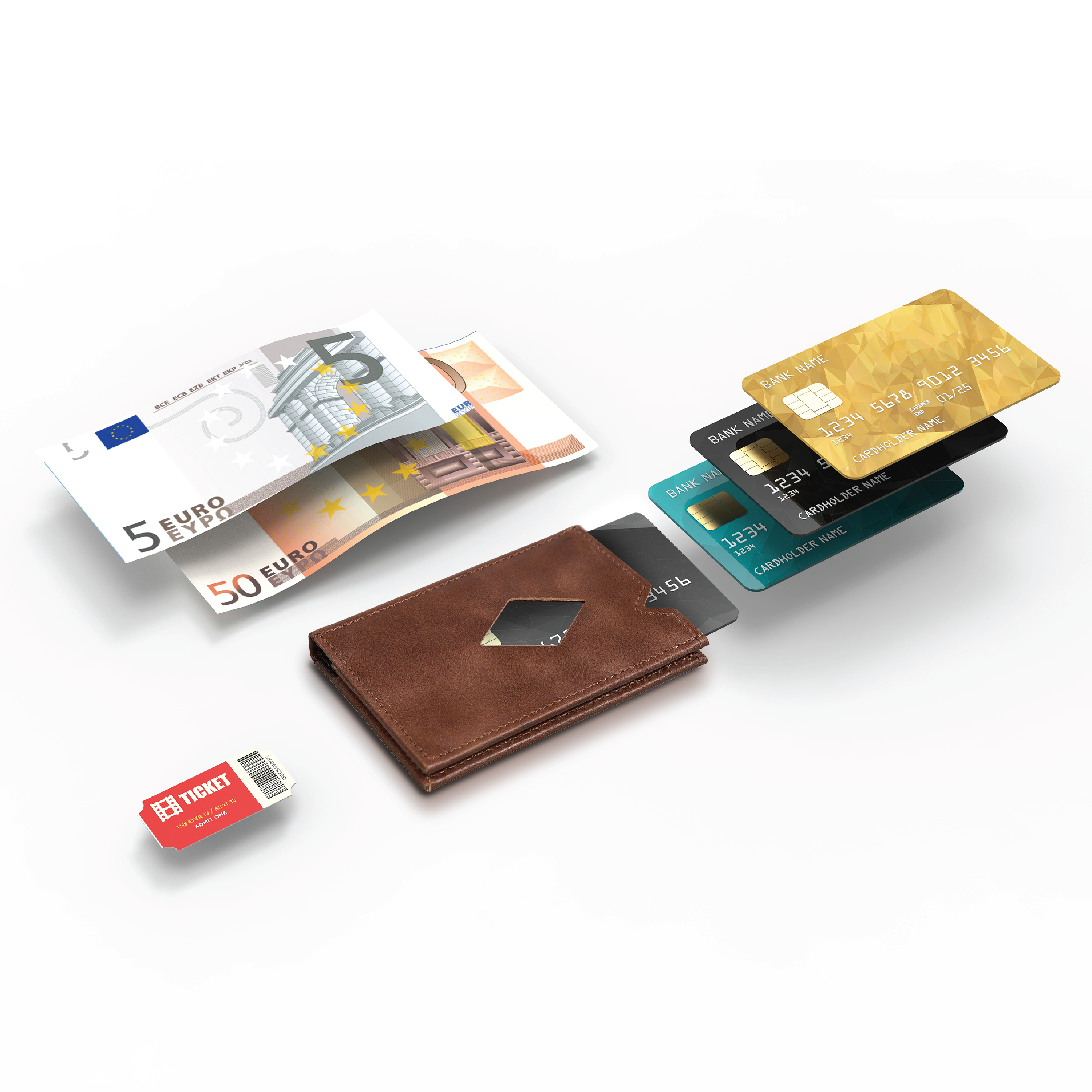 EXENTRI Miniwallet, Hazelnut, 1 stk.