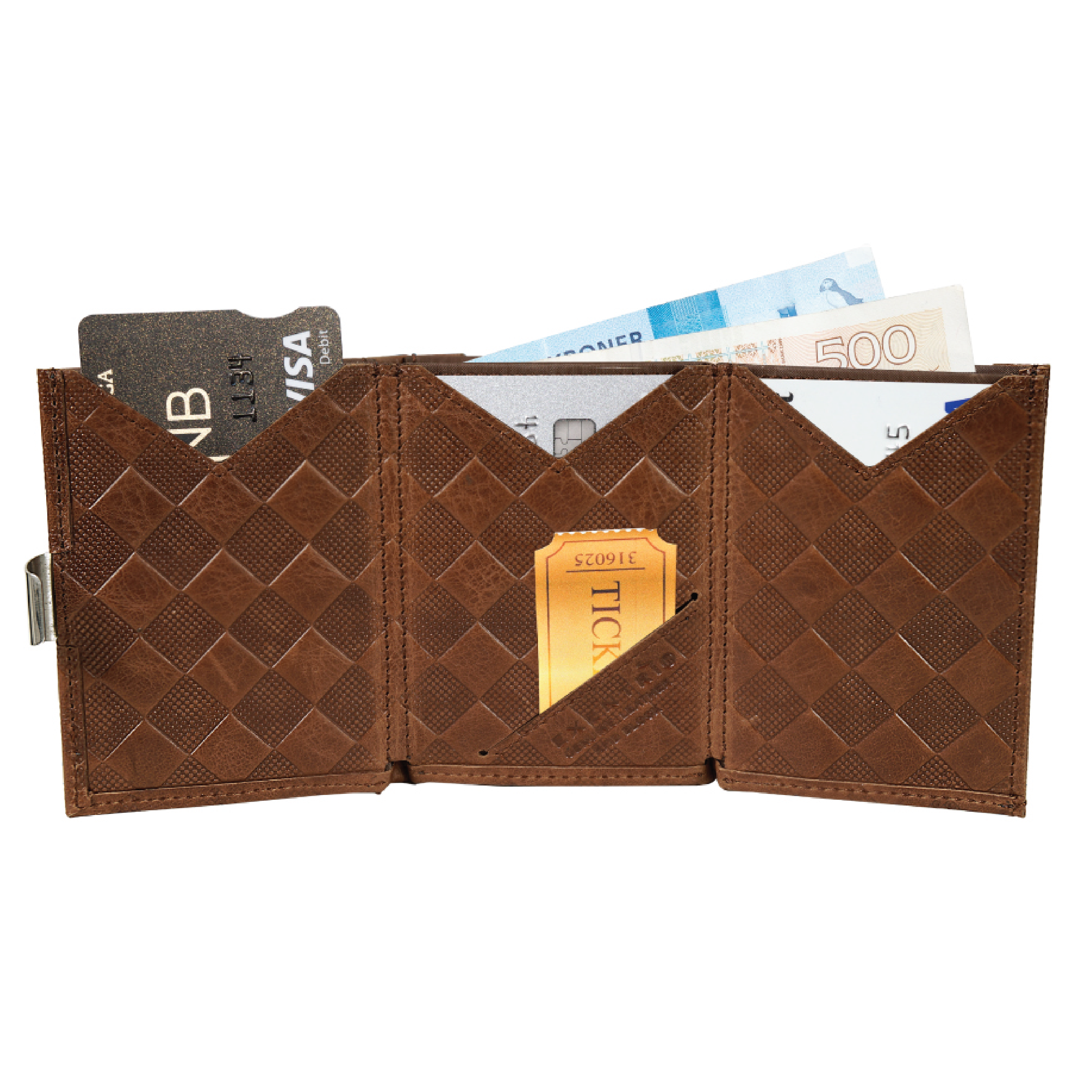 EXENTRI Wallet, Hazelnut Chess, 1 stk.