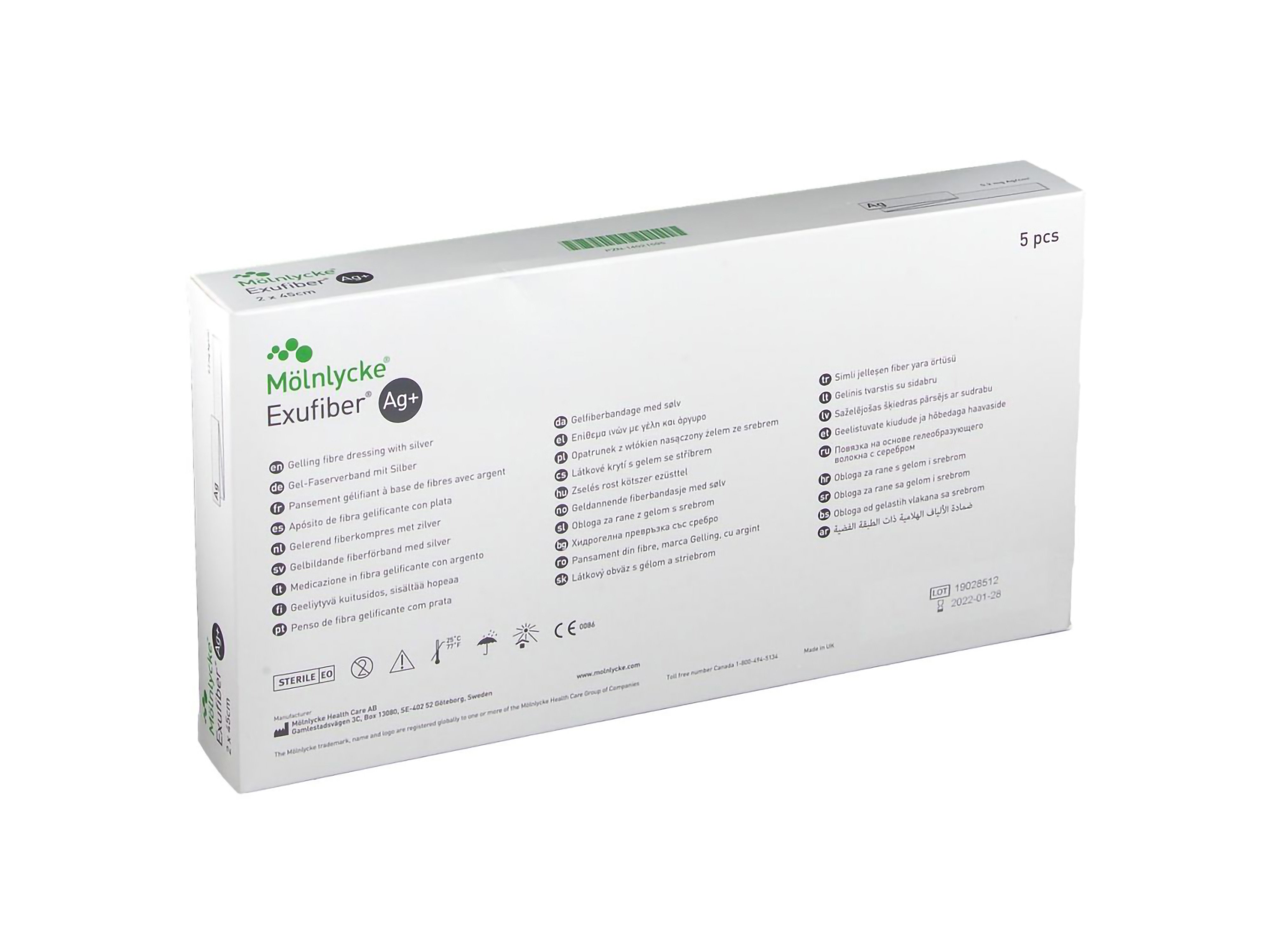 Exufiber Ag+  2x45cm, 5 stk.