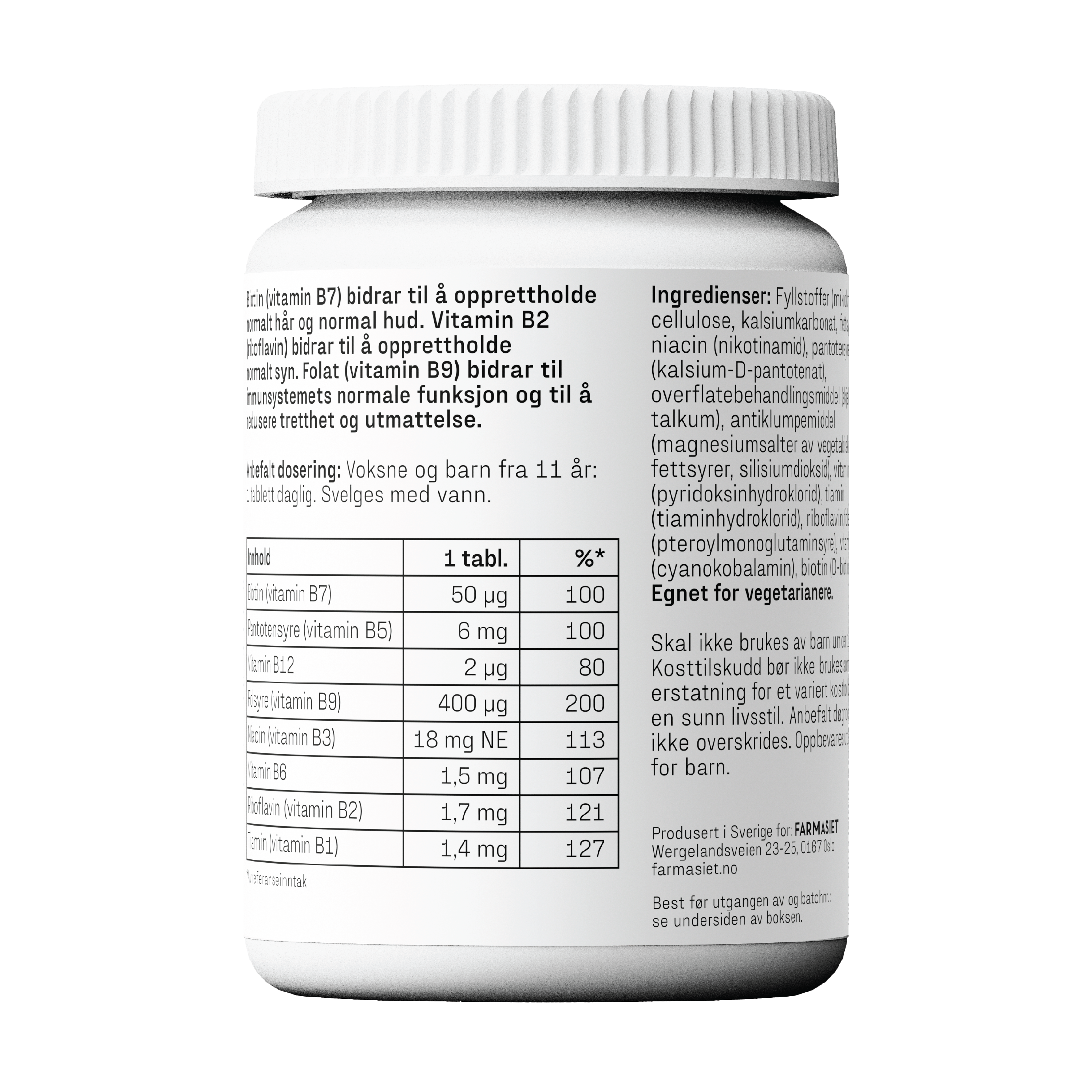 Faktisk B-kompleks tabletter, 200 stk.