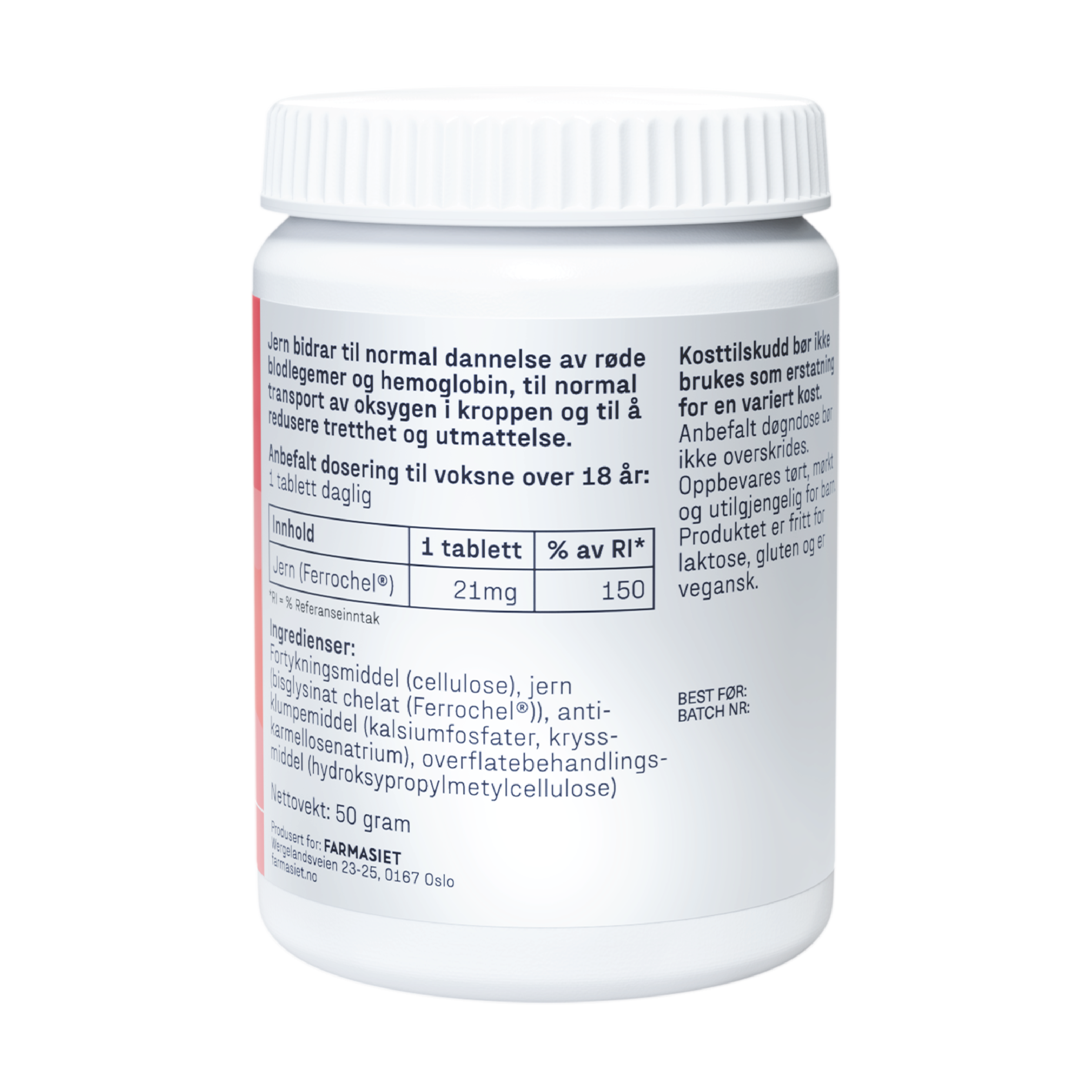 Faktisk Jern 21 mg tabletter, 90 stk.