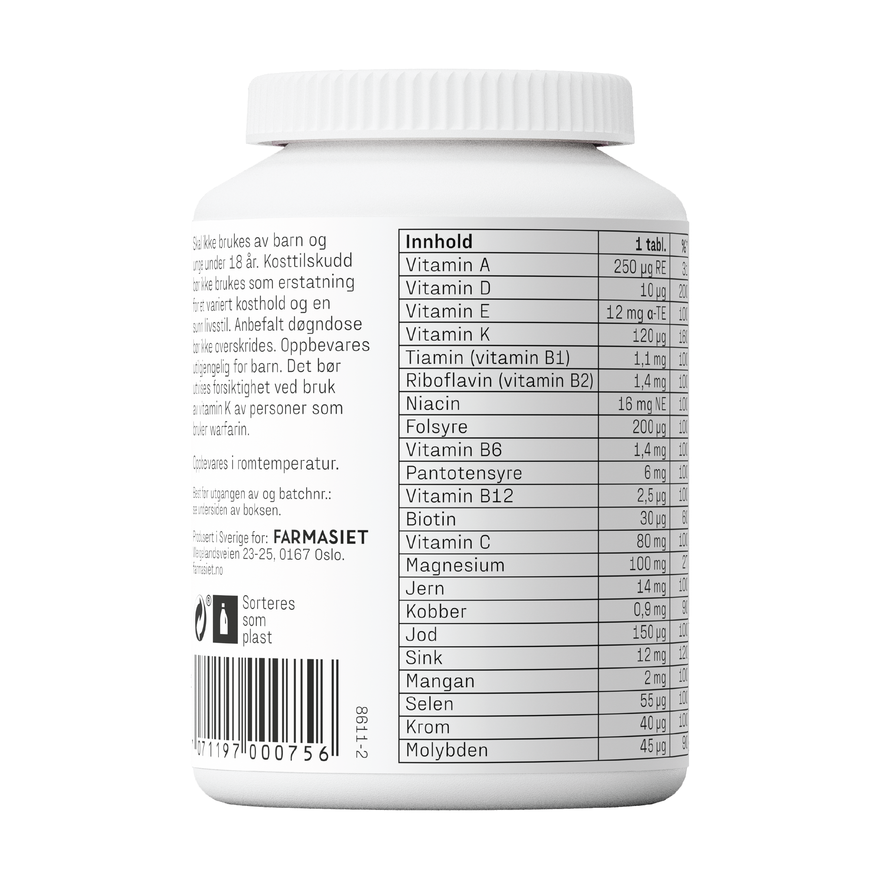 Faktisk Multivitamin tabletter, 200 stk.