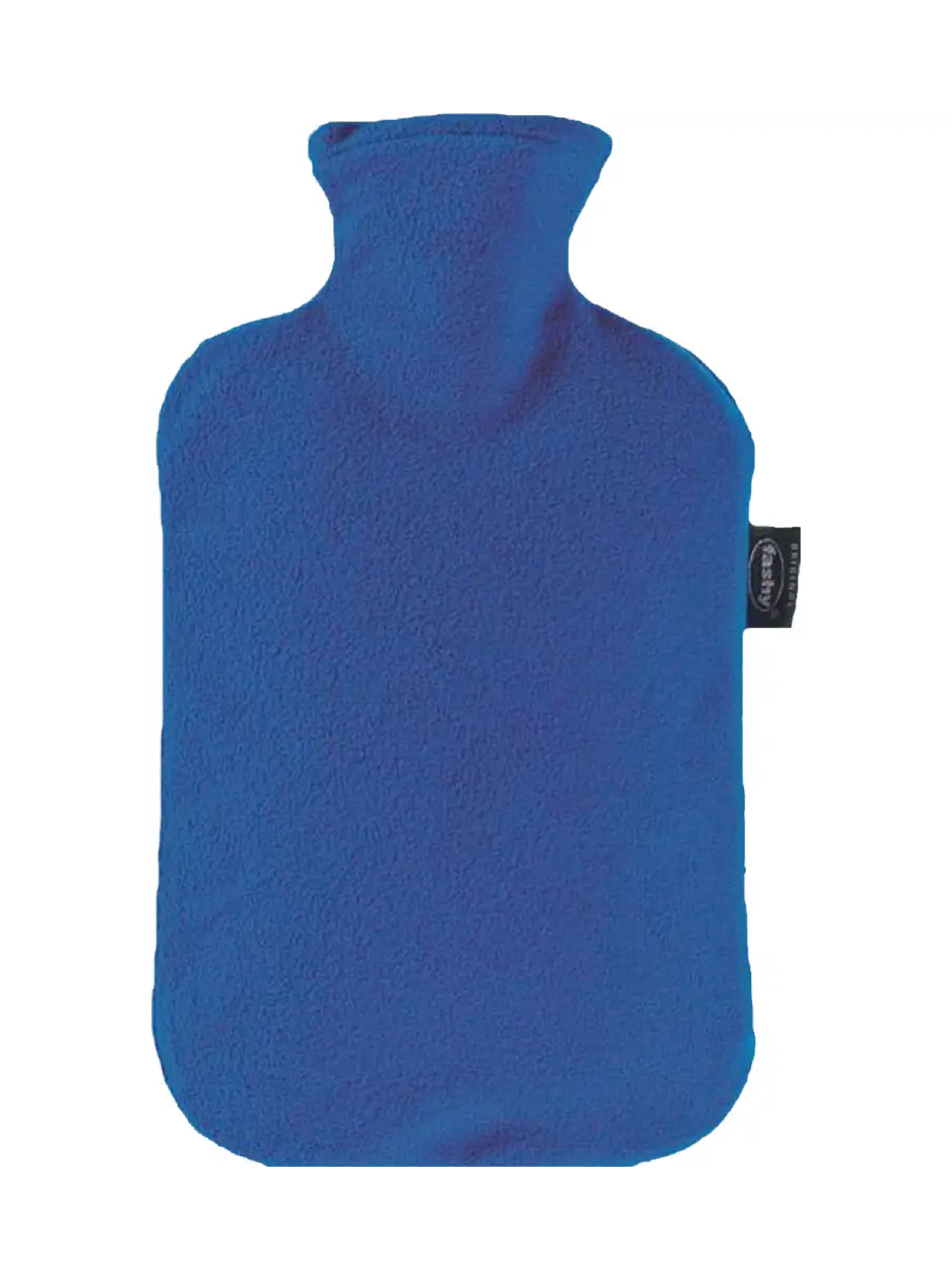Fashy Varmeflaske med fleecetrekk, 2 liter, blå, 1 stk.