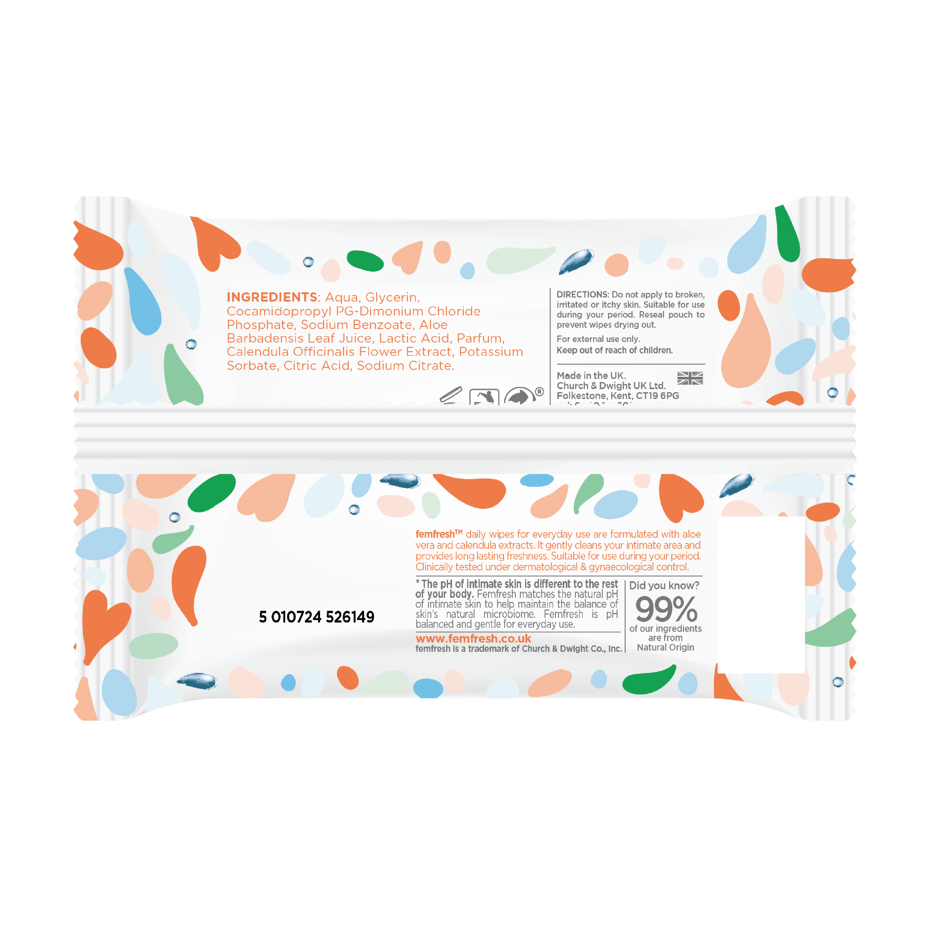 Femfresh Daily Wipes, 25 stk.