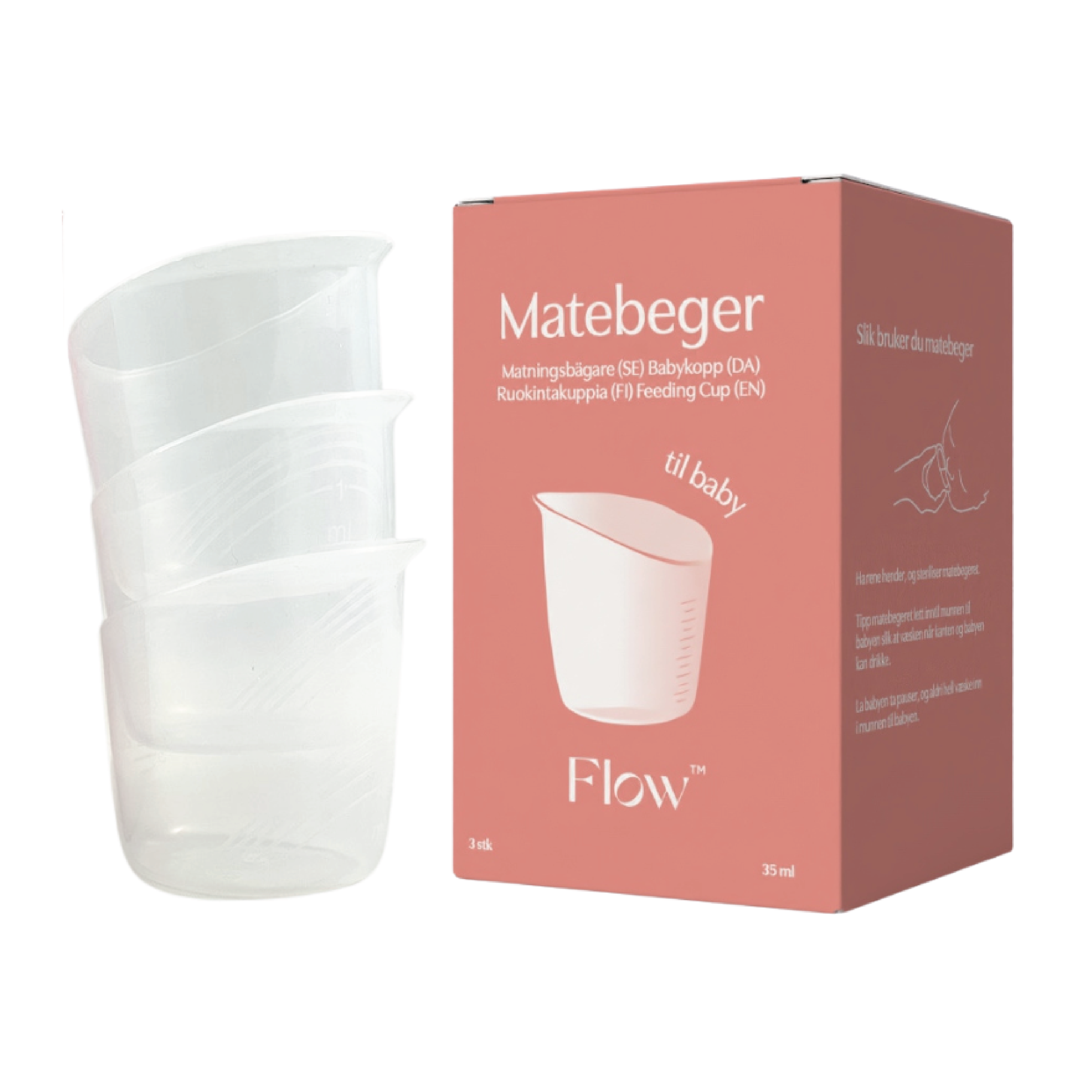 Flow Matebeger med skala, 3 stk.