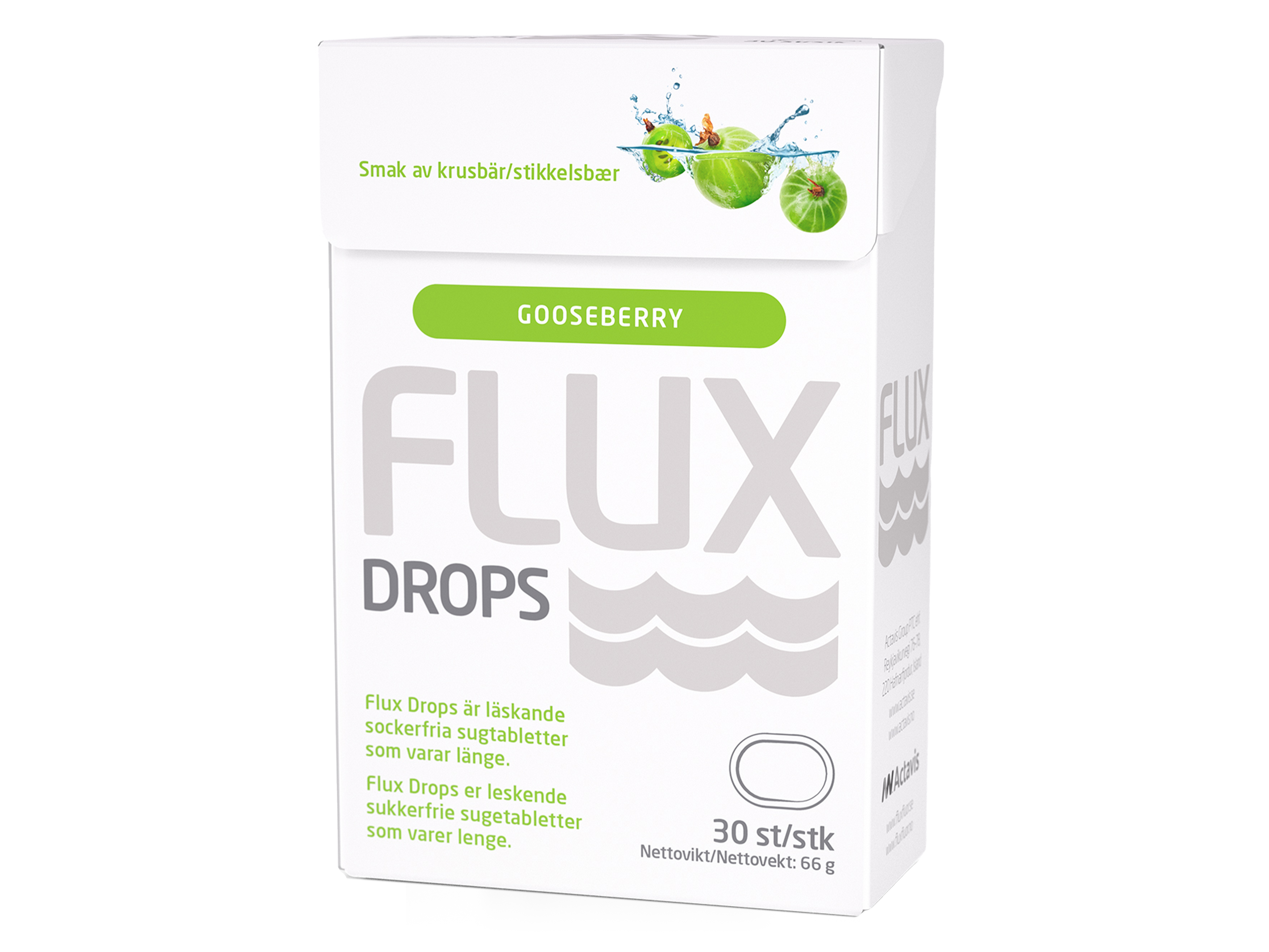 Flux Drops Sugetabletter Stikkelsbær, 30 stk.
