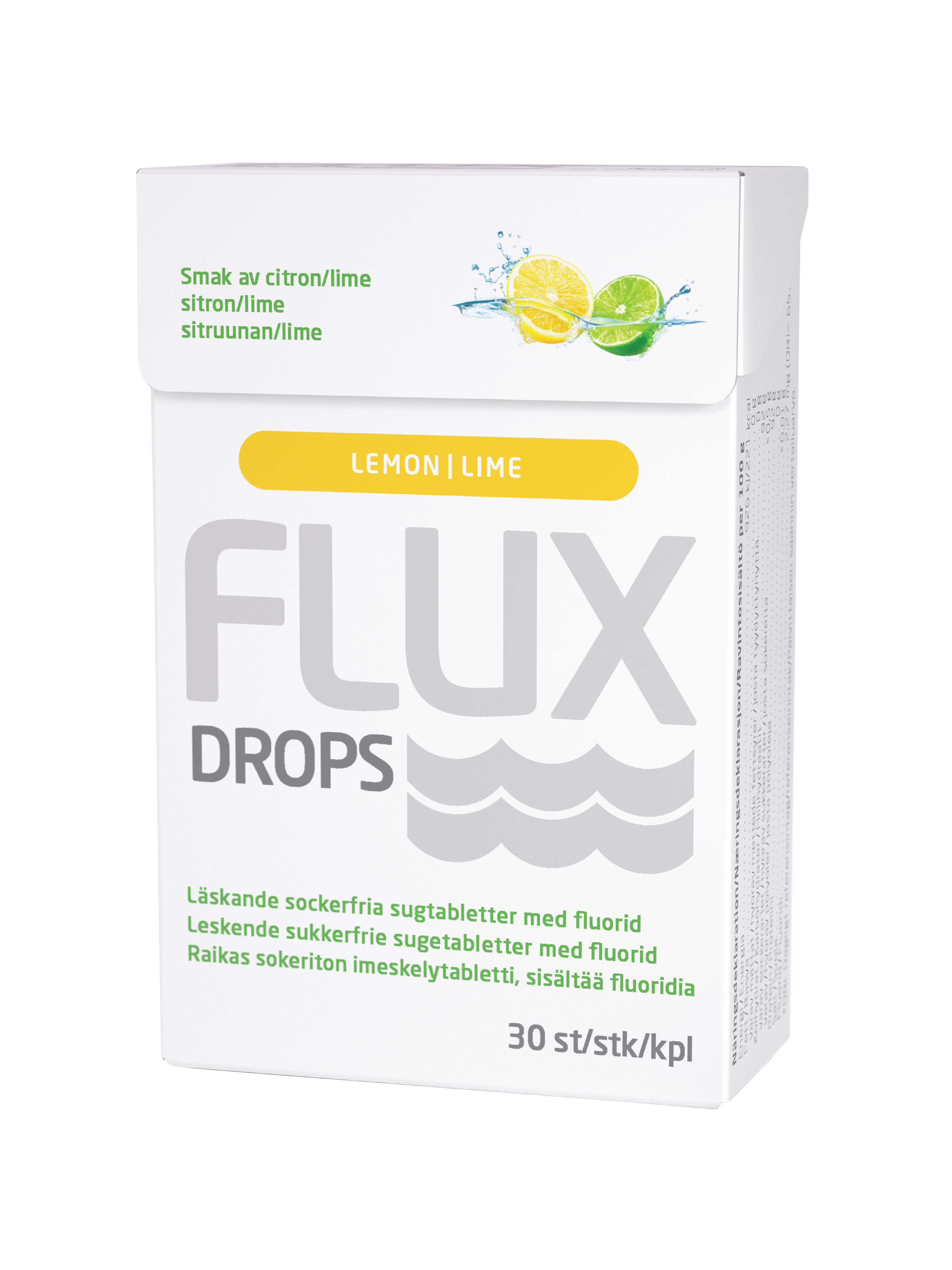 Flux Drops Sugetabletter Sitron/Lime, 30 stk