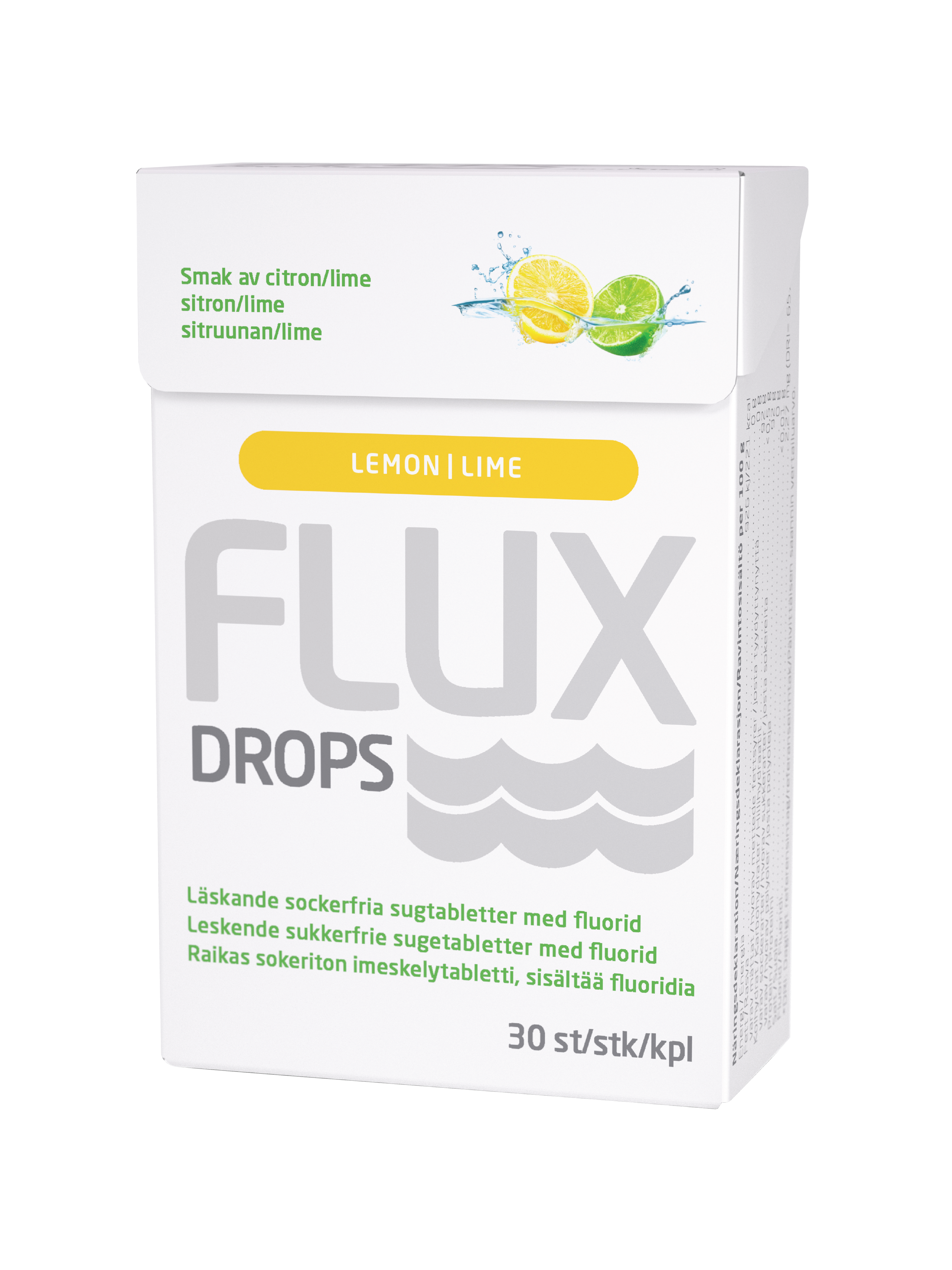 Flux Drops Sugetabletter Sitron/Lime, 30 stk