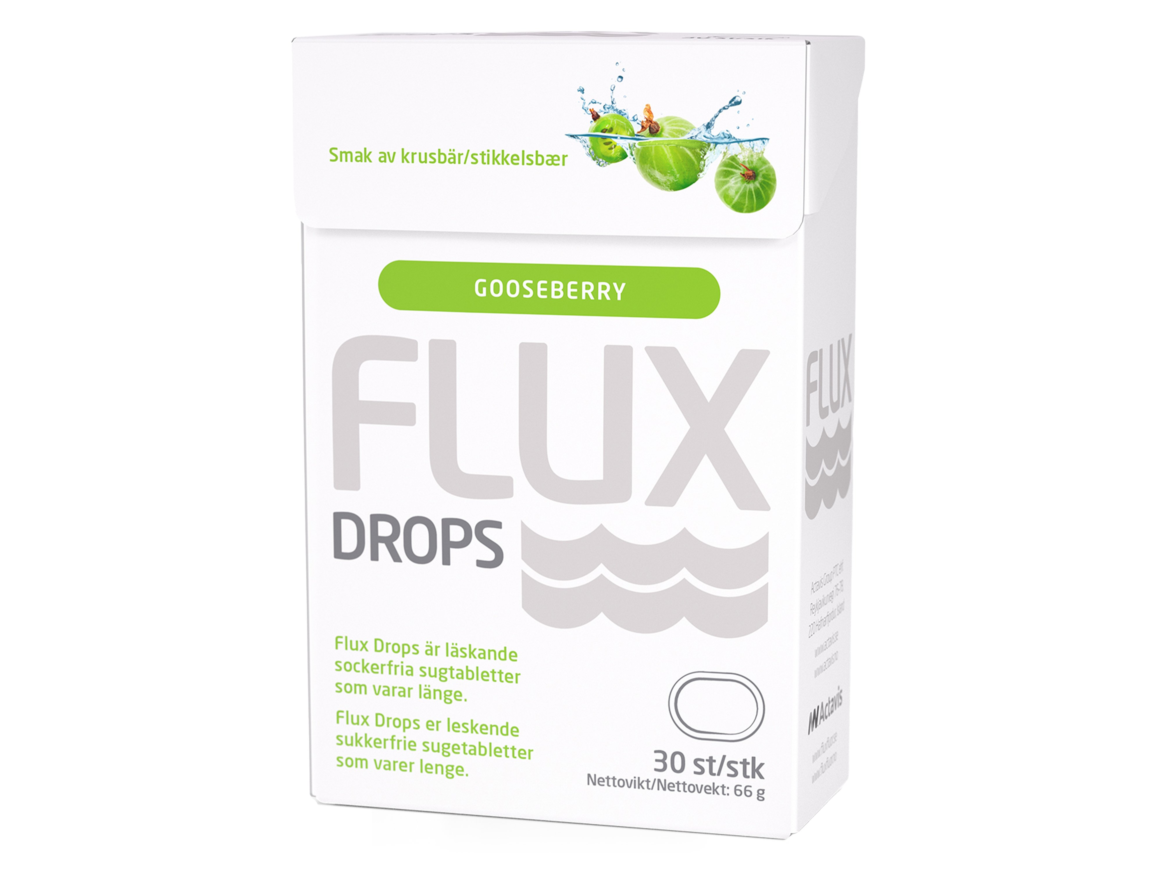 Flux Drops Sugetabletter Stikkelsbær, 30 stk