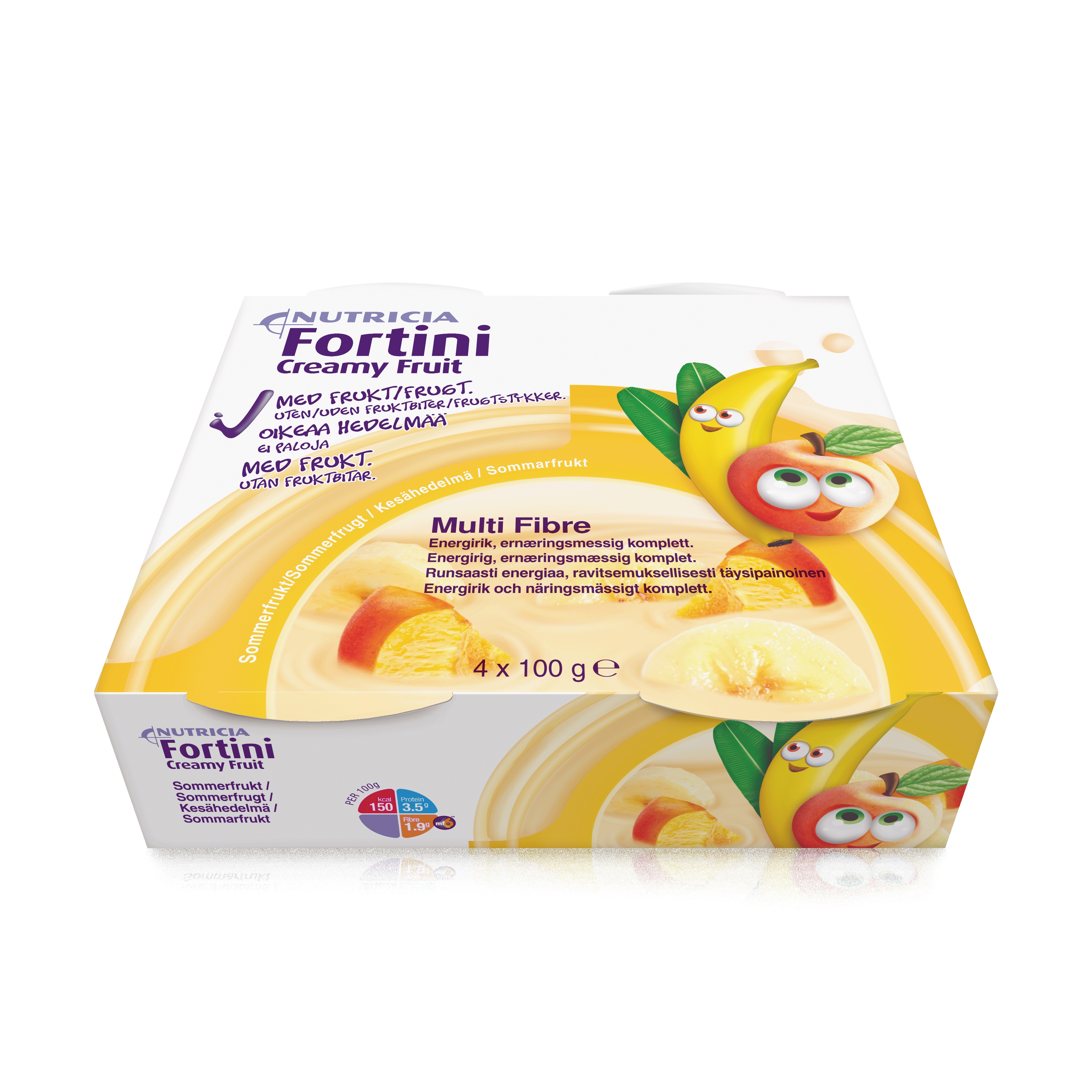 Fortini Creamy Fruit, Sommerfrukt, 4 x 100 ml