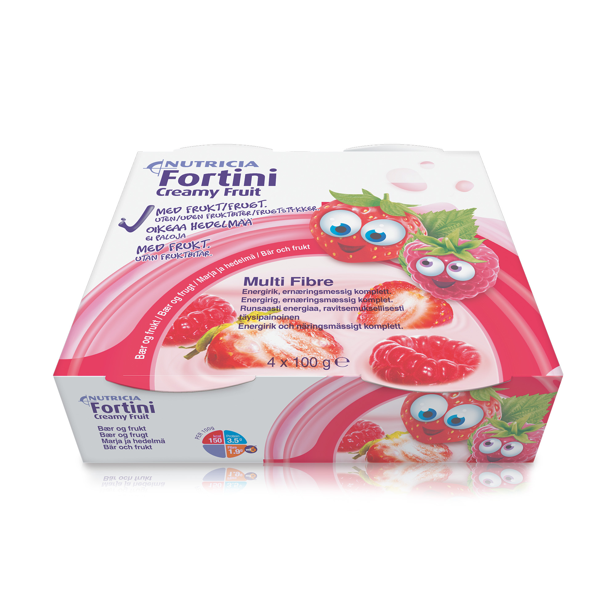 Fortini Creamy Fruit bær & frukt, 4x100 ml