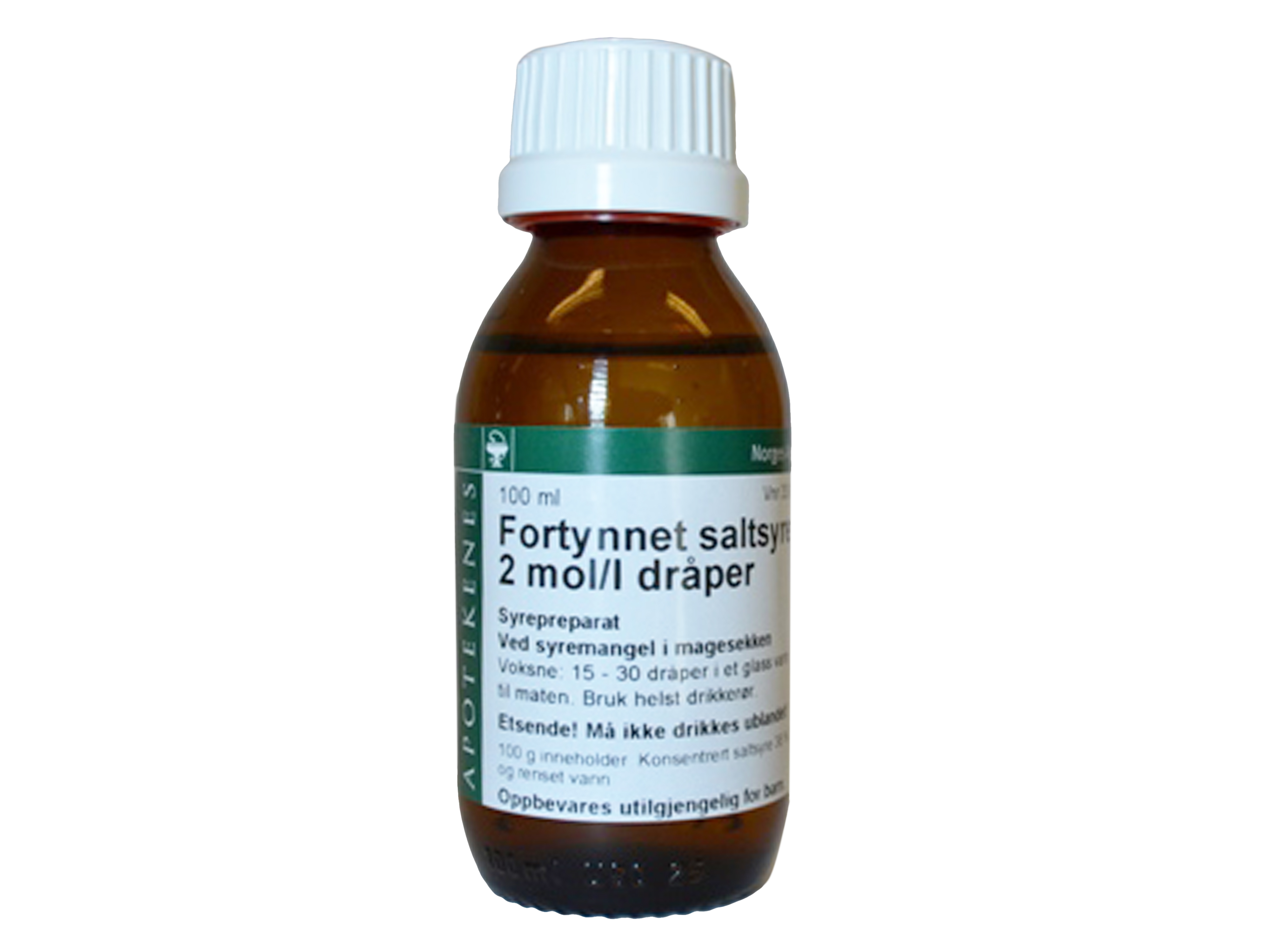 NAF Fortynnet saltsyre NAF dråper 2mol/l, 100 ml