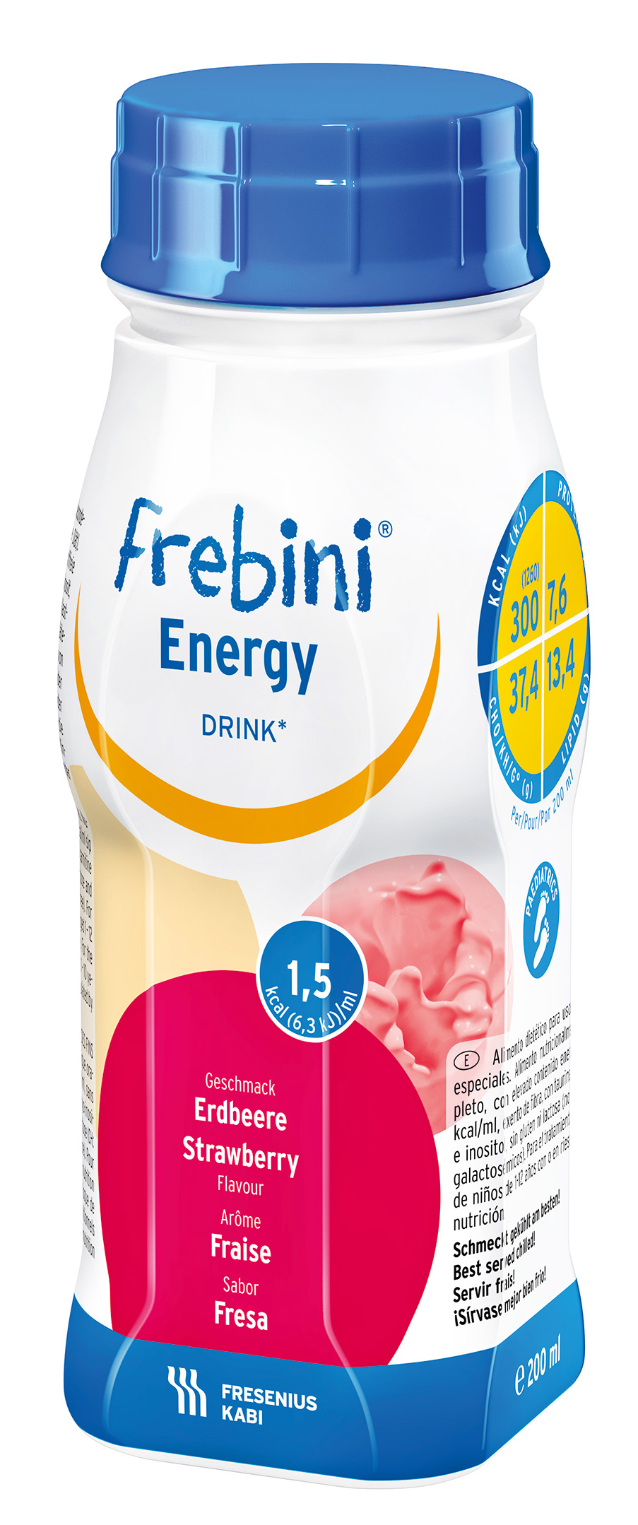 Frebini Energy Drink, Næringsdrikk  jordbær, 4x200 ml