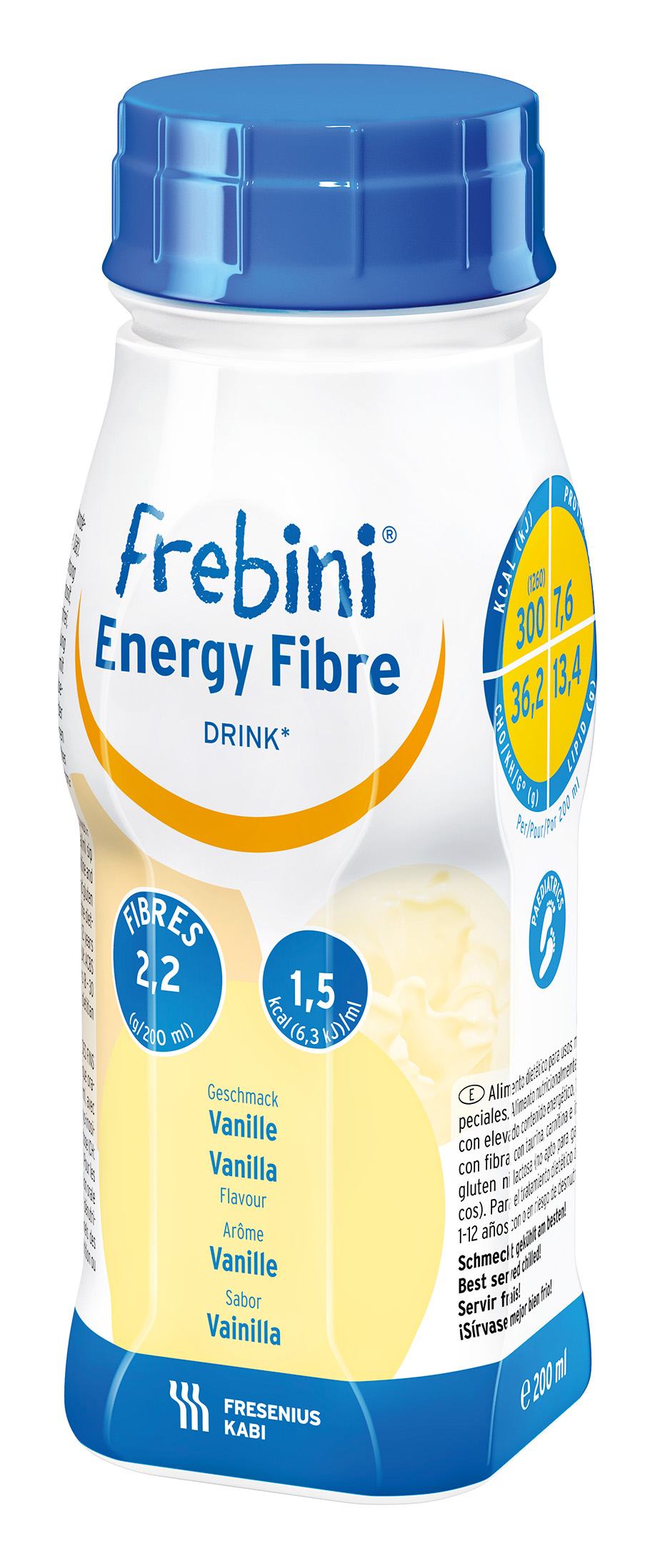 Frebini Energy Fiber Drink, Næringsdrikk  vanilje, 4x200 ml