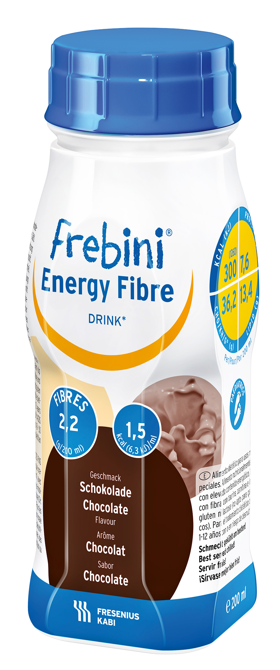 Frebini Energy Fibre Drink, Sjokolade, 4 x 200 ml