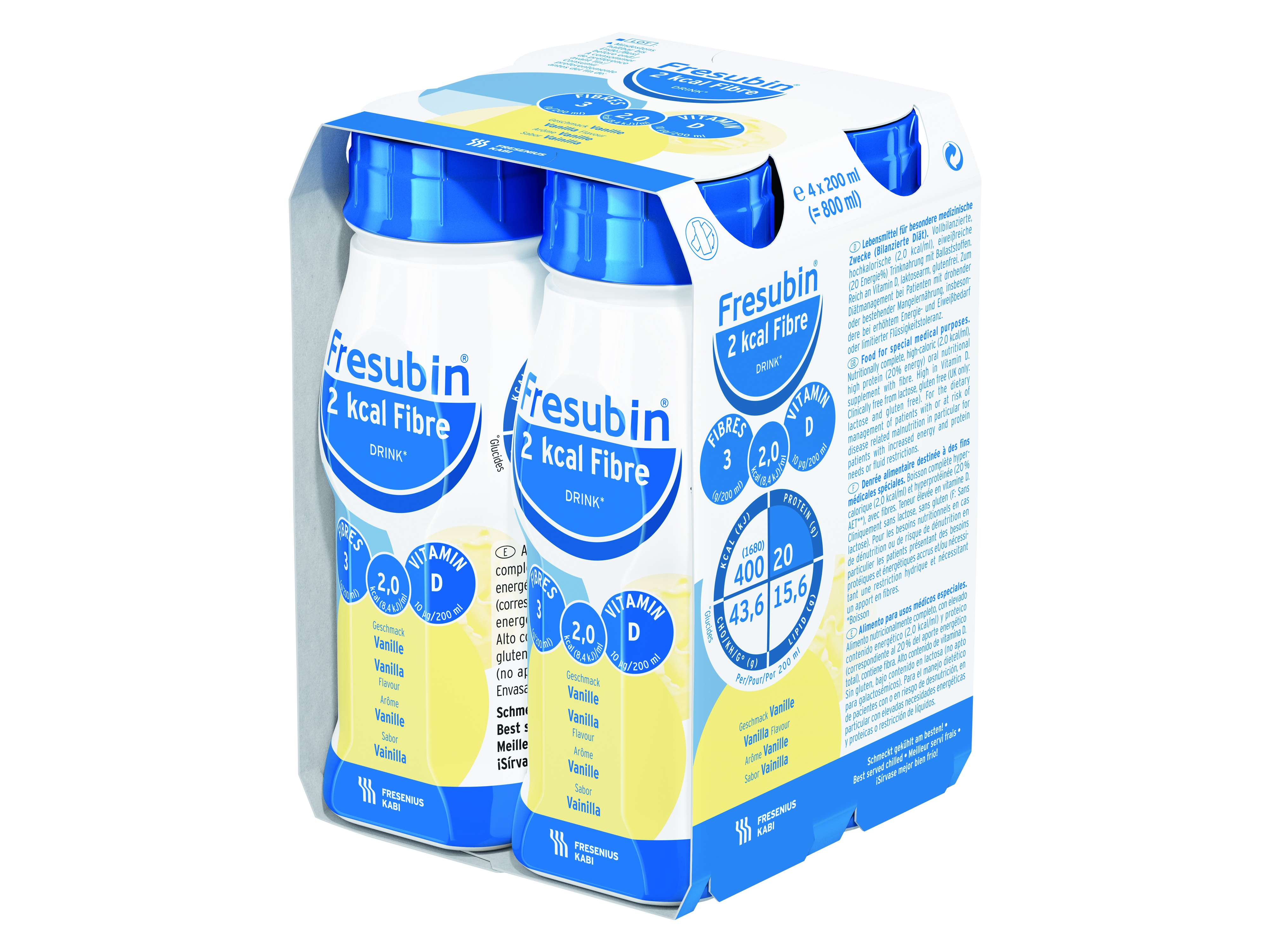 Fresubin 2kcal Fibre Drink vanilje, 4x200 ml