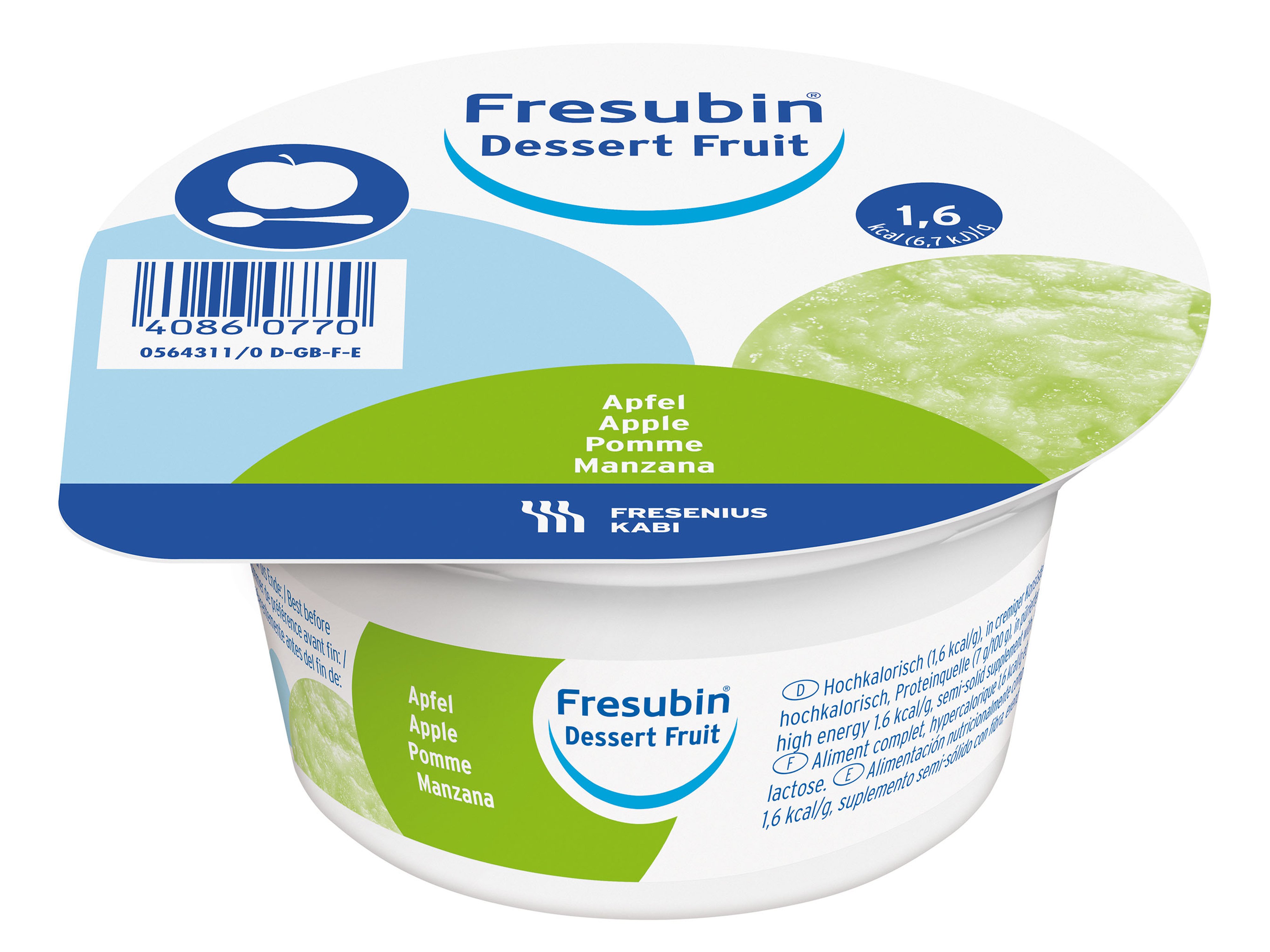 Fresubin Dessert Fruit eple, 4x125 gram