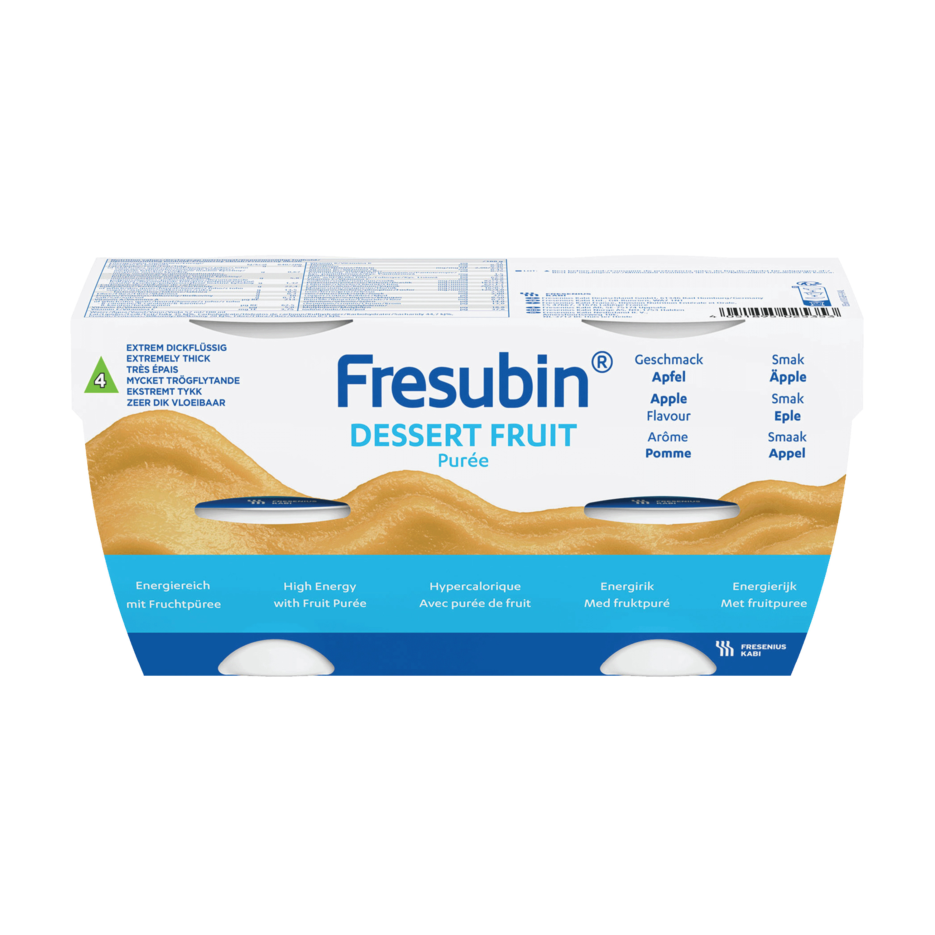 Fresubin Dessert Fruit fruktpuré, Eple, 4x125 ml