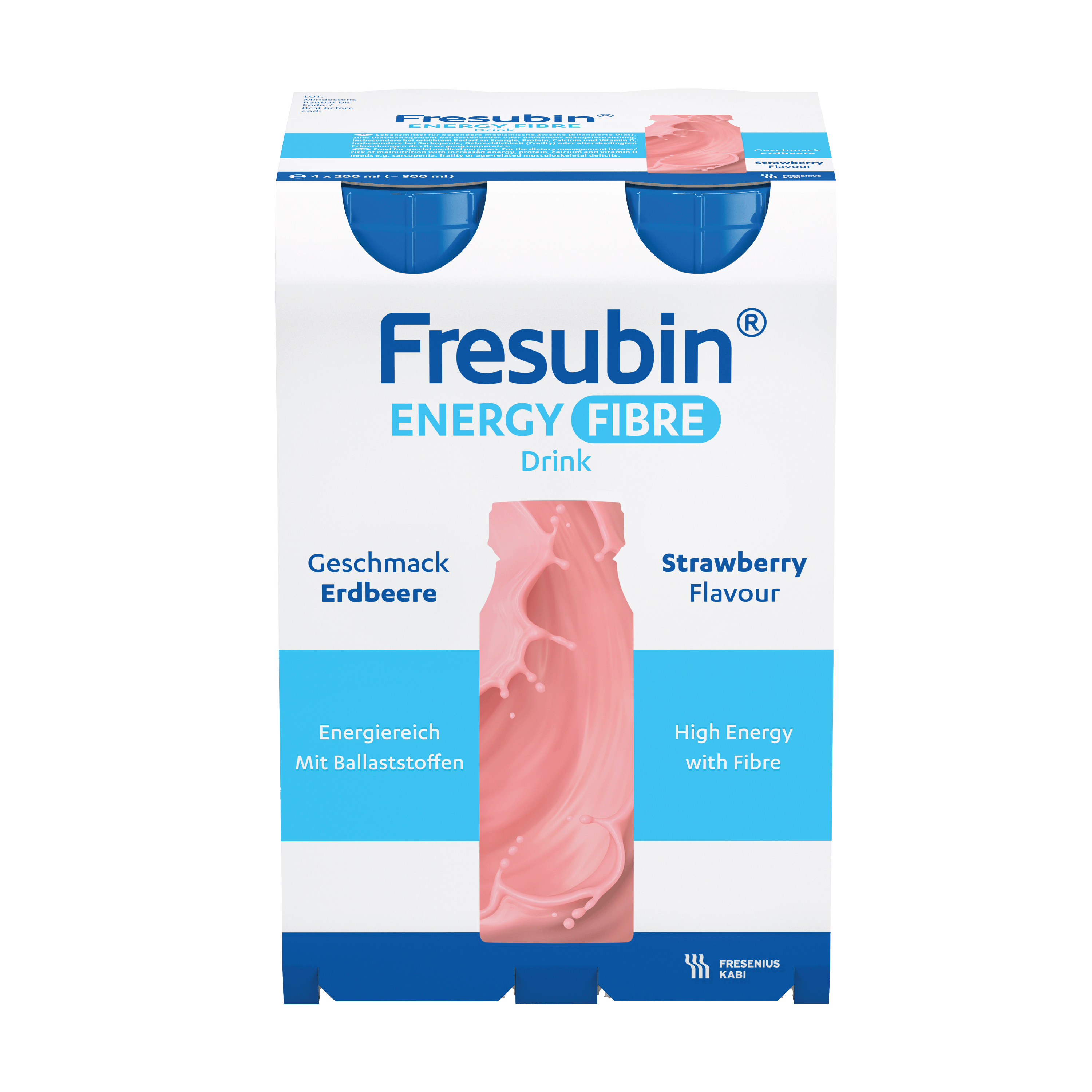 Fresubin Energy Fibre Drink jordbær, 4x200 ml