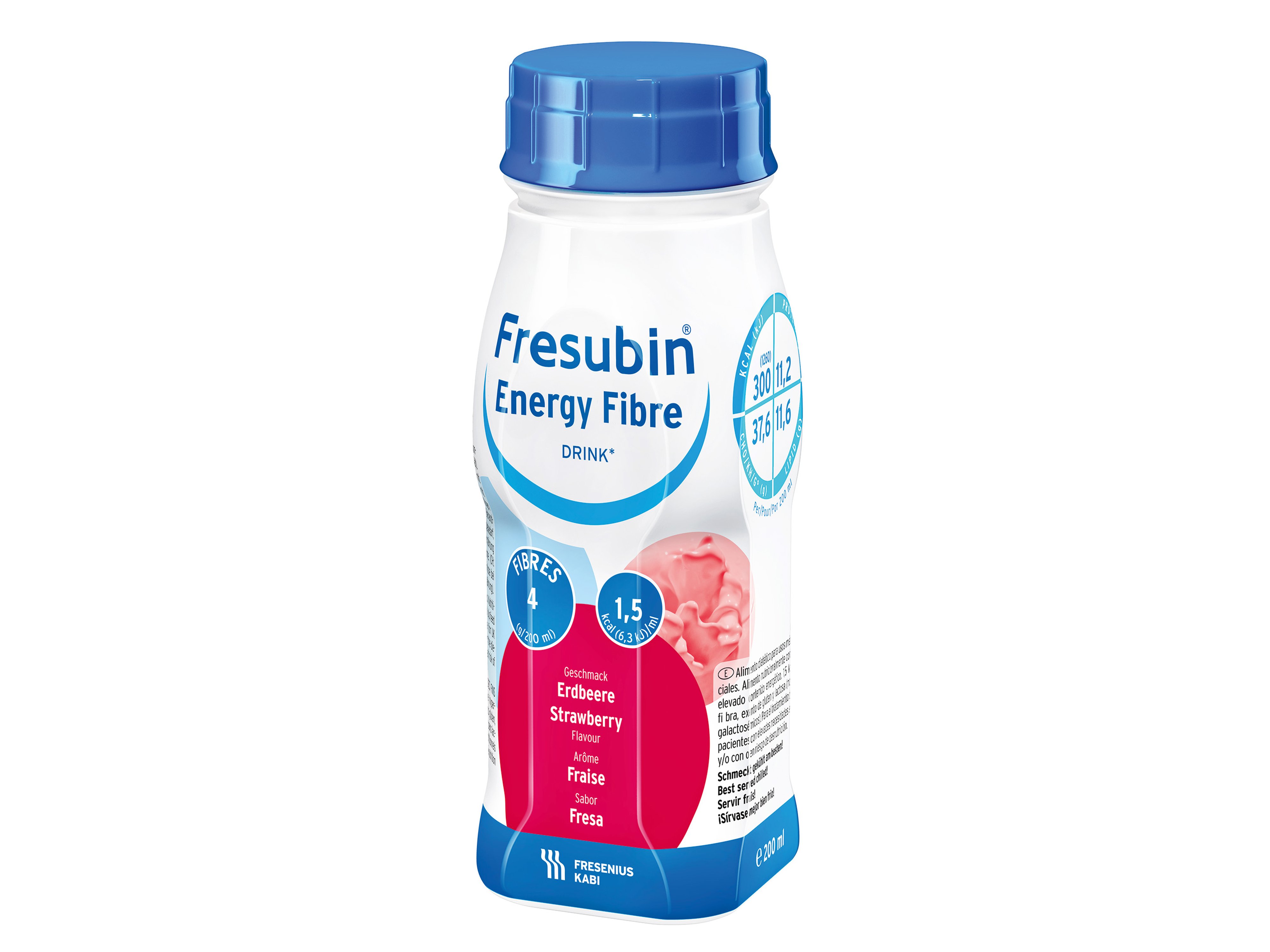 Fresubin Energy Fibre Drink jordbær, 4x200 ml