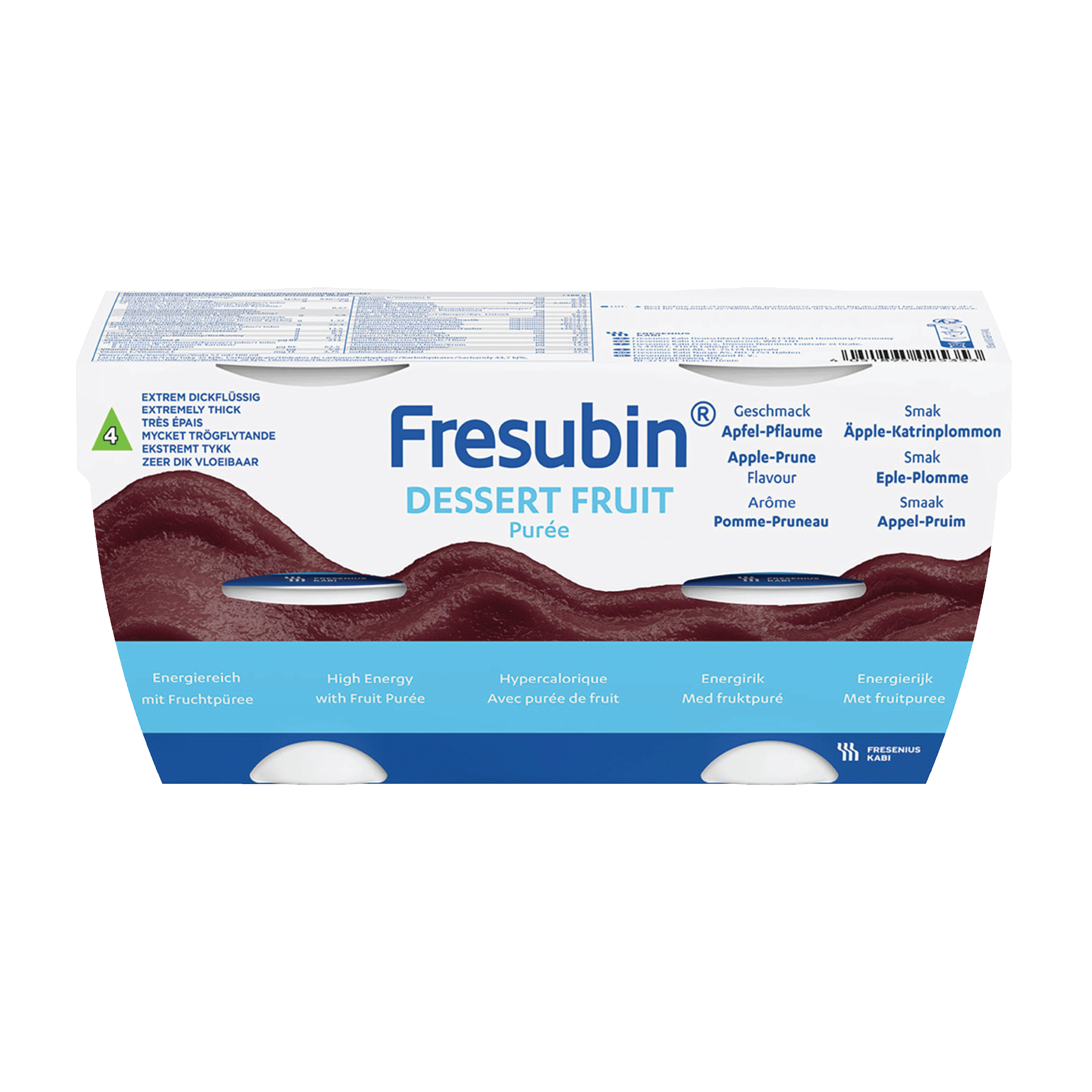 Fresubin Fresubin dessert fruit, Epler og svisker, 4x125 ml