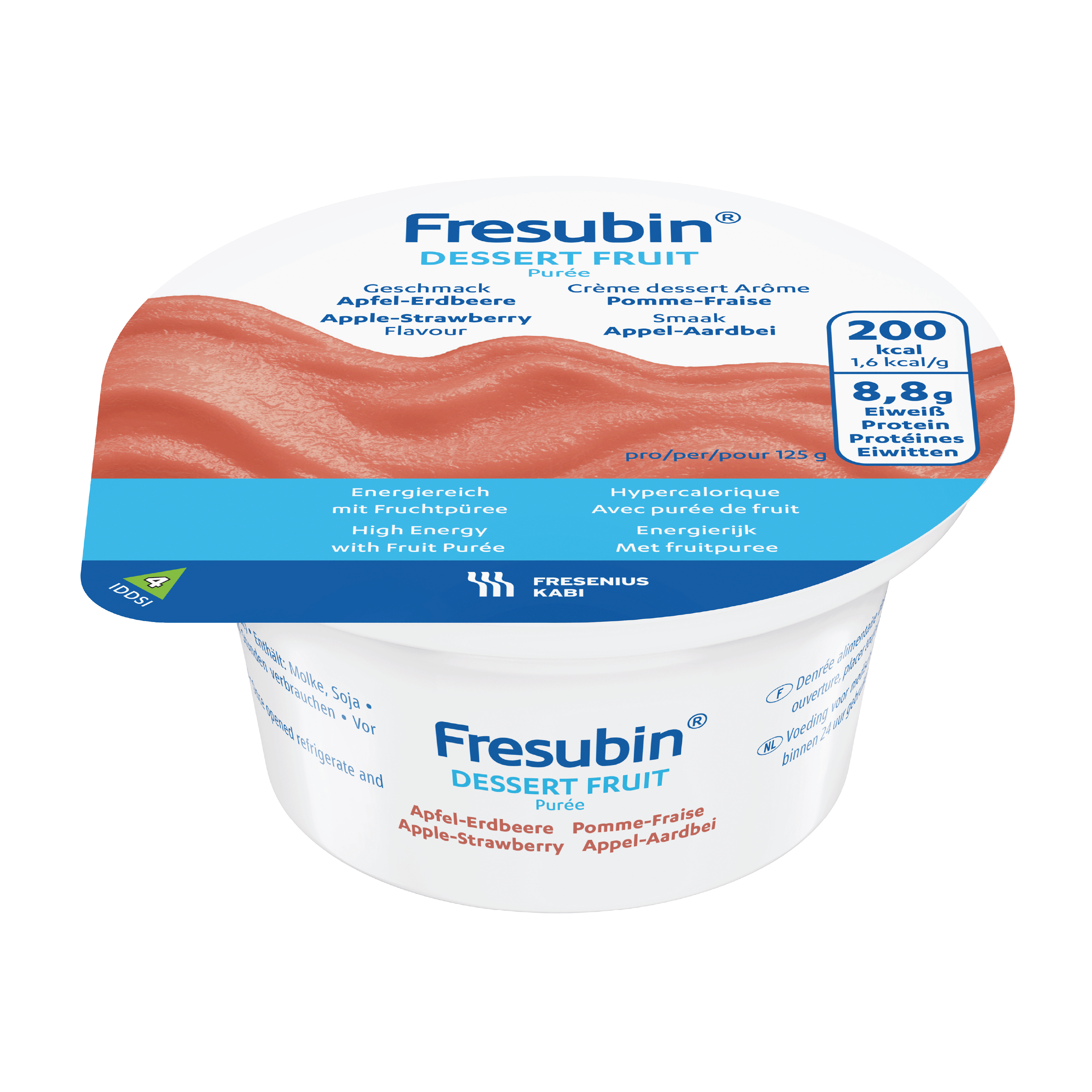 Fresubin Fresubin dessert fruit, Epler og jordbær, 4x125 ml