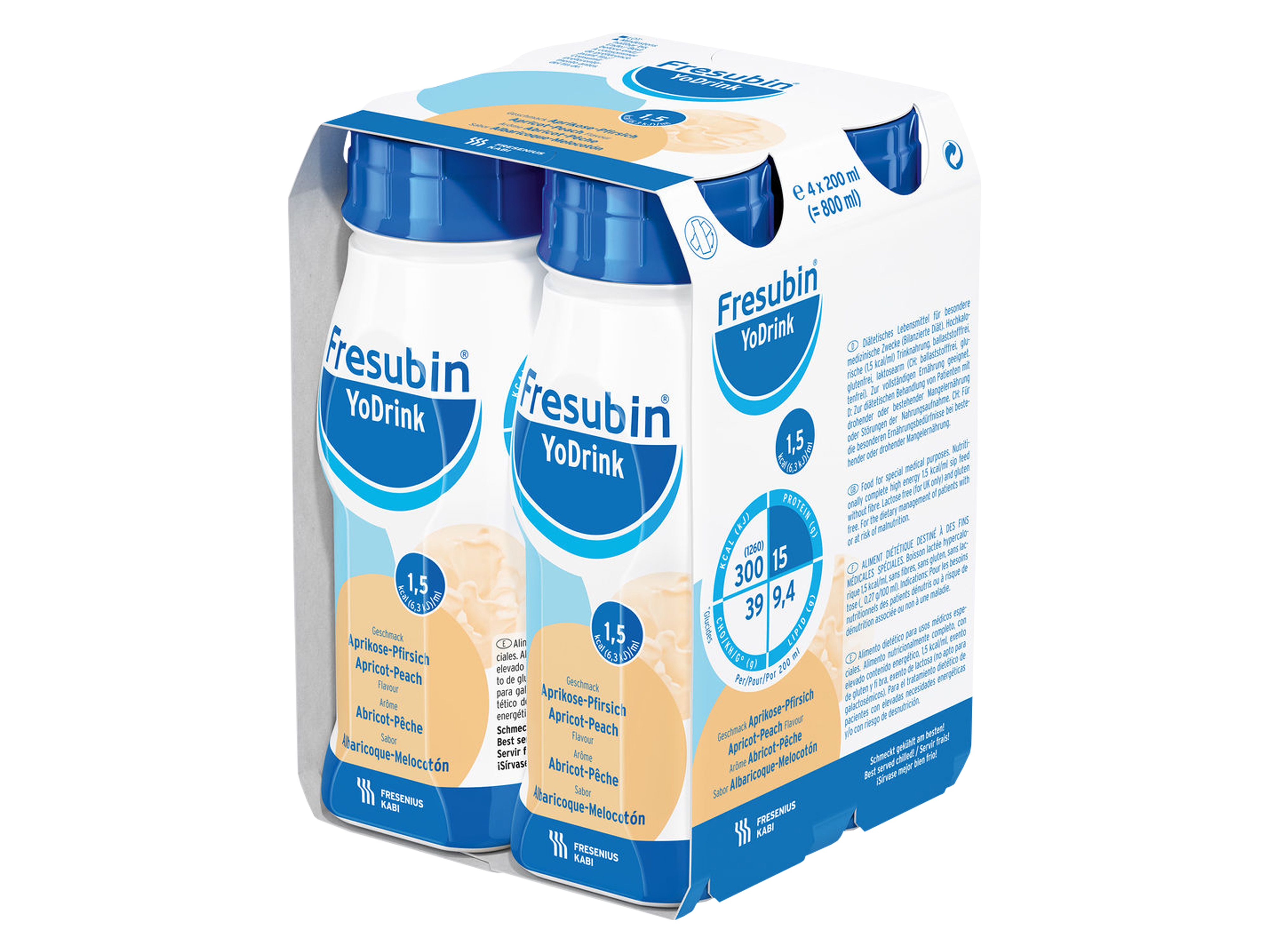 Fresubin Fresubin YoDrink aprikos og fersken, 4x200 ml