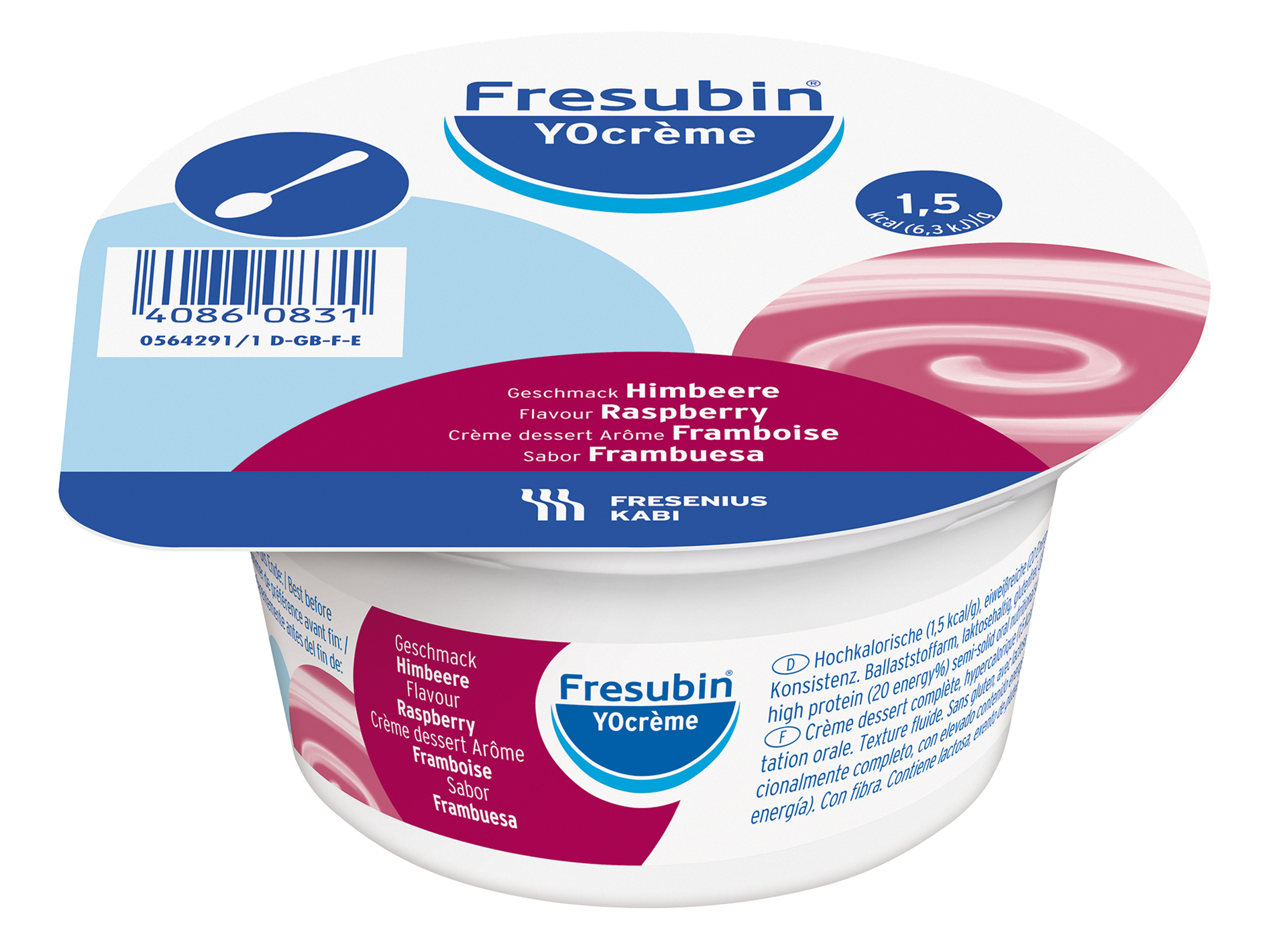 Fresubin YOcrème bringebær, 4x125 gram