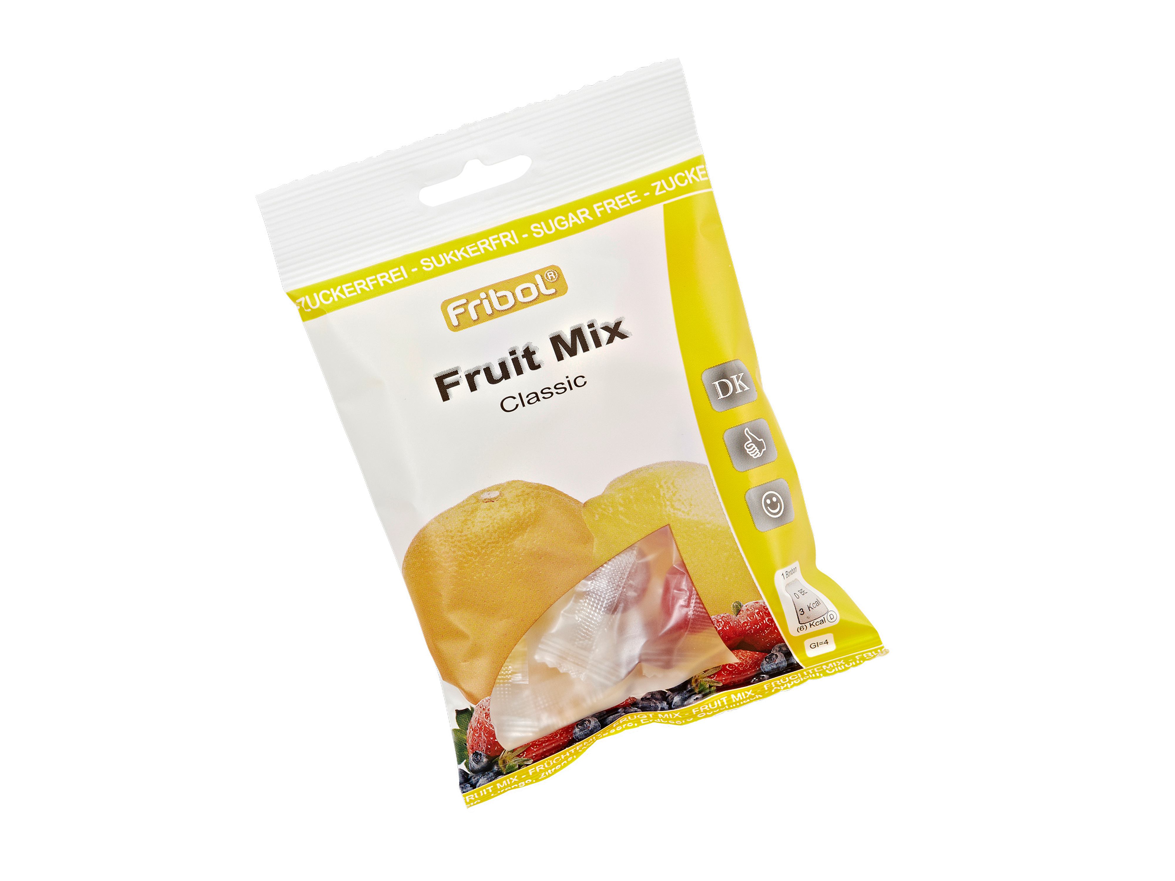 Fribol sukkerfri drops frukt mix, 60 gram