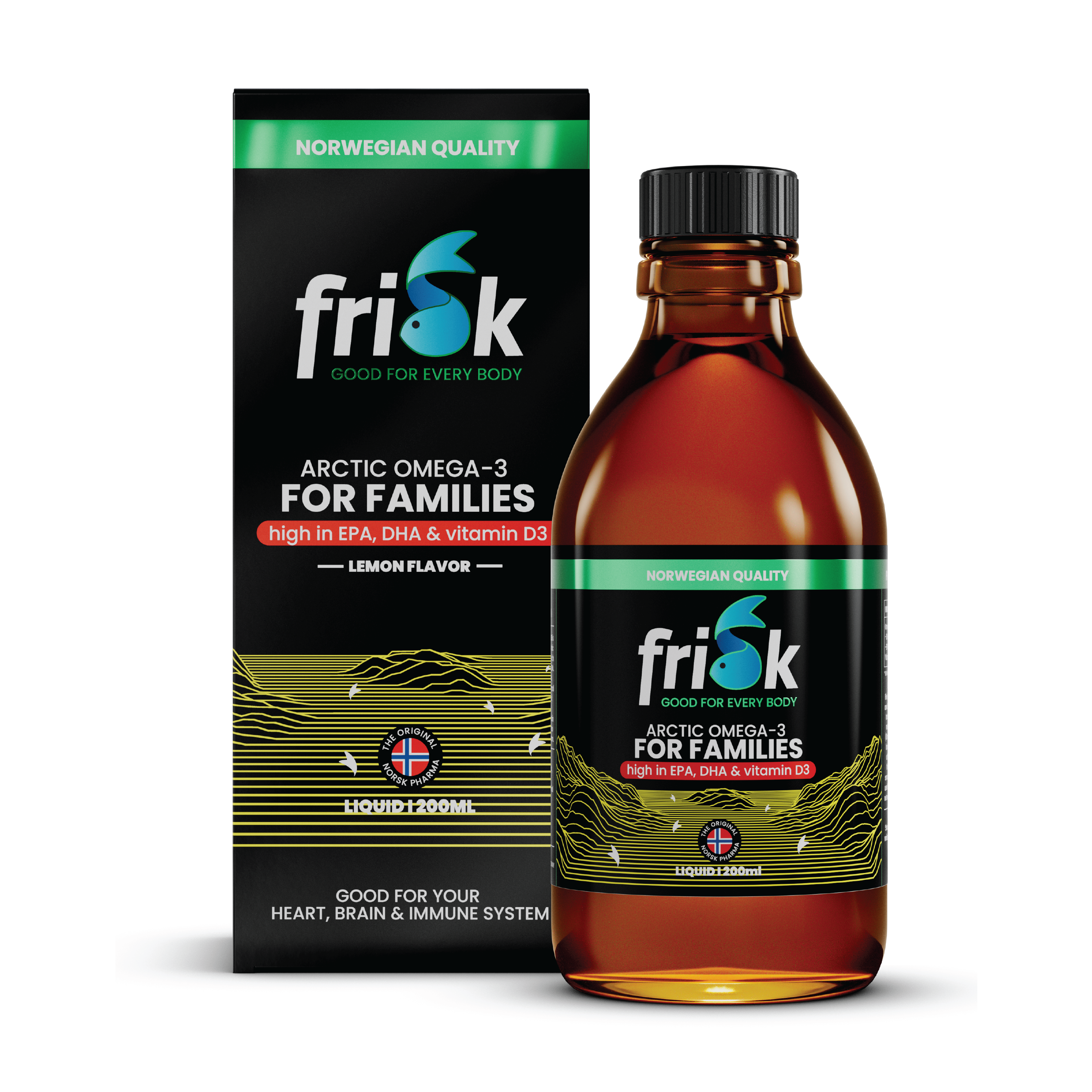 Frisk Arctic Flytende Omega-3 Familie, 200 ml