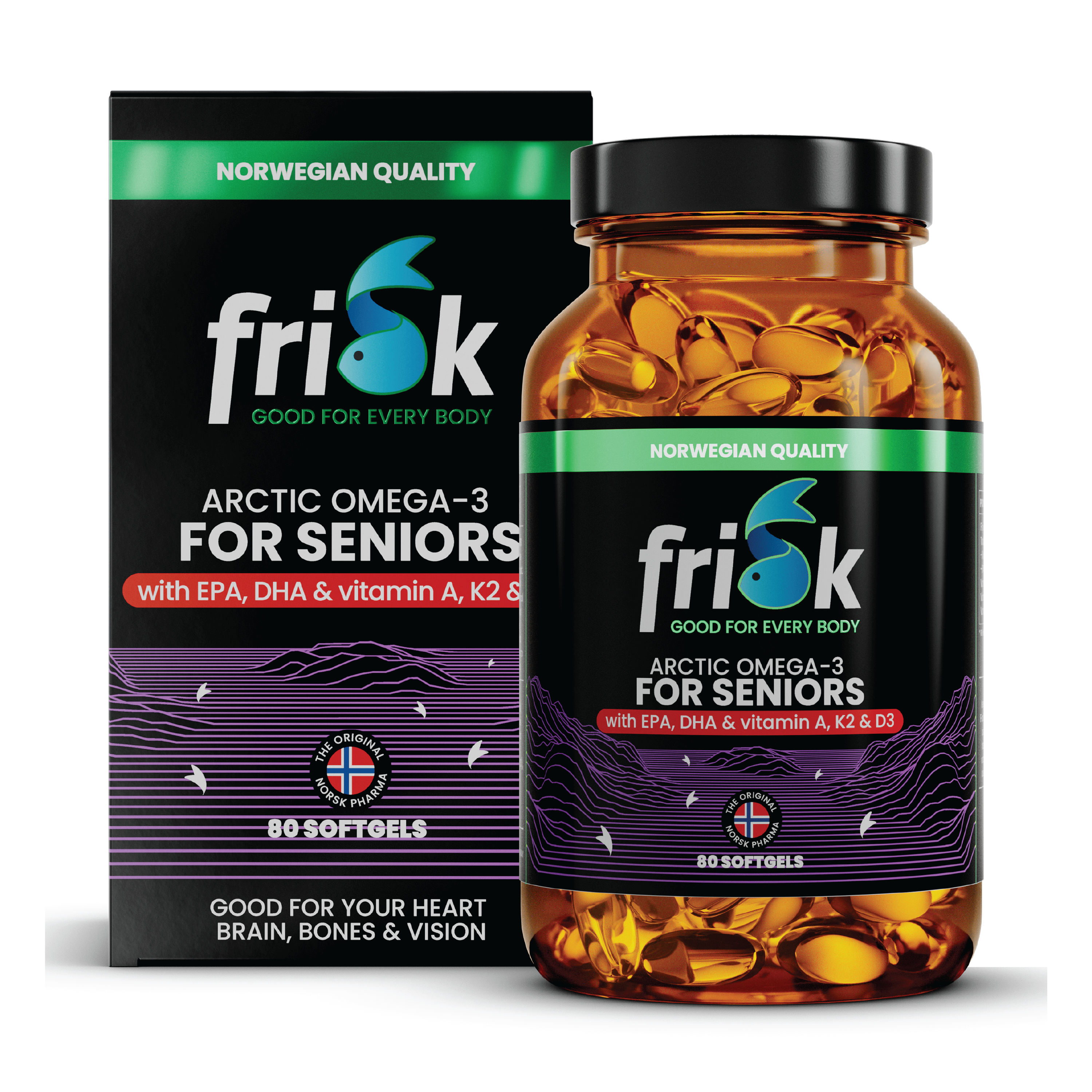 Frisk Arctic Omega-3 Senior, 80 stk.