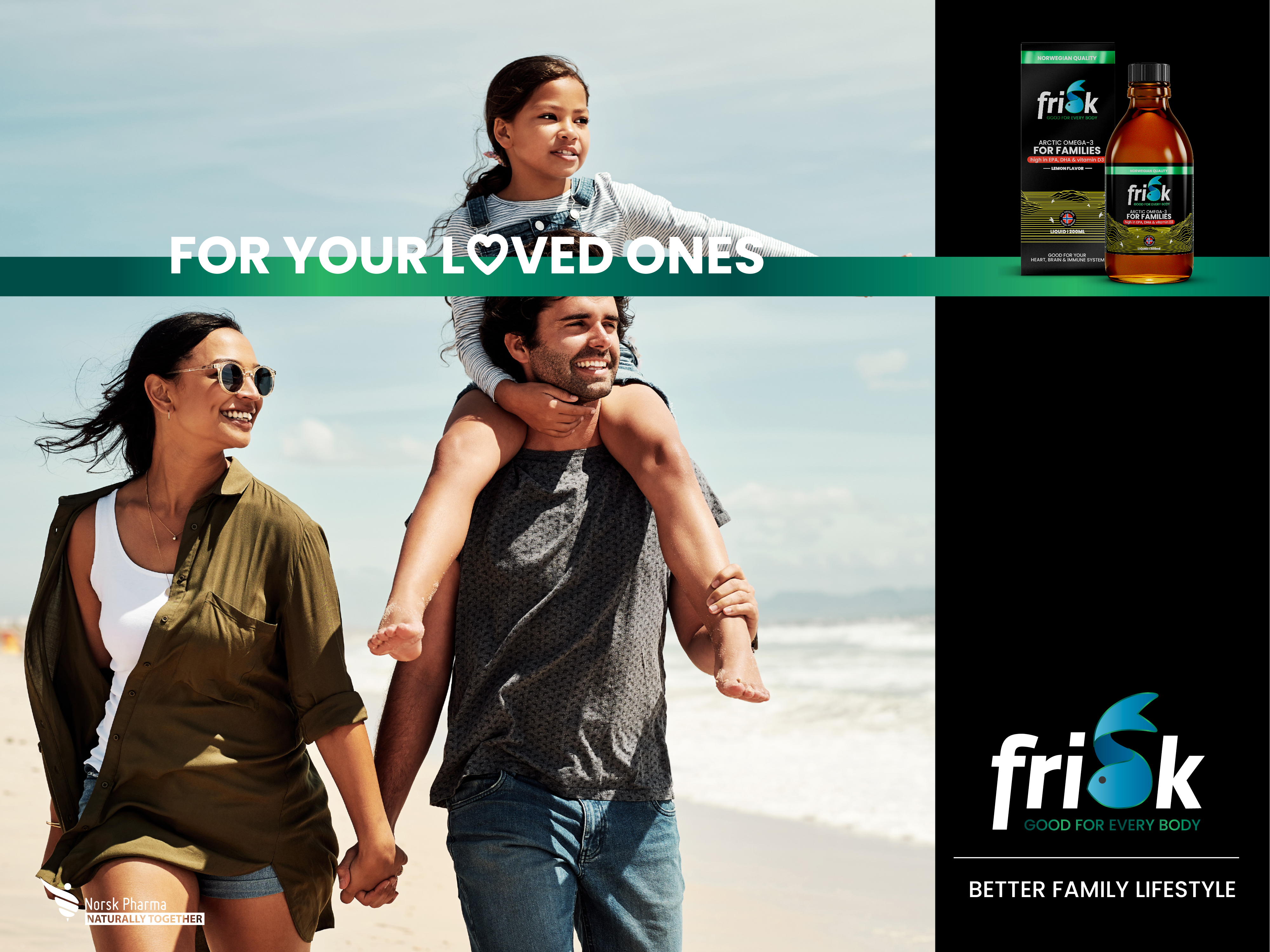 Frisk Arctic Flytende Omega-3 Familie, 200 ml