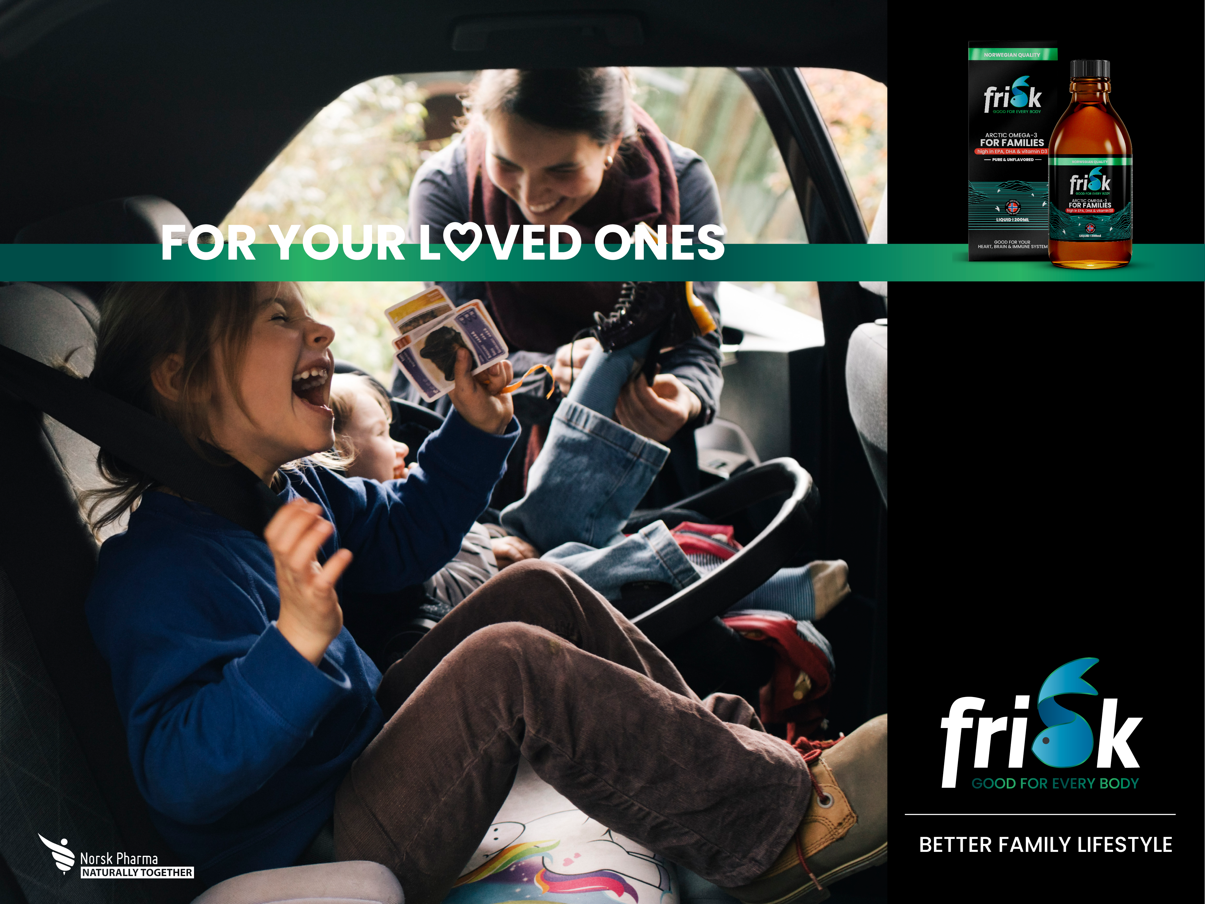 Frisk Arctic Flytende Omega-3 Familie, 200 ml