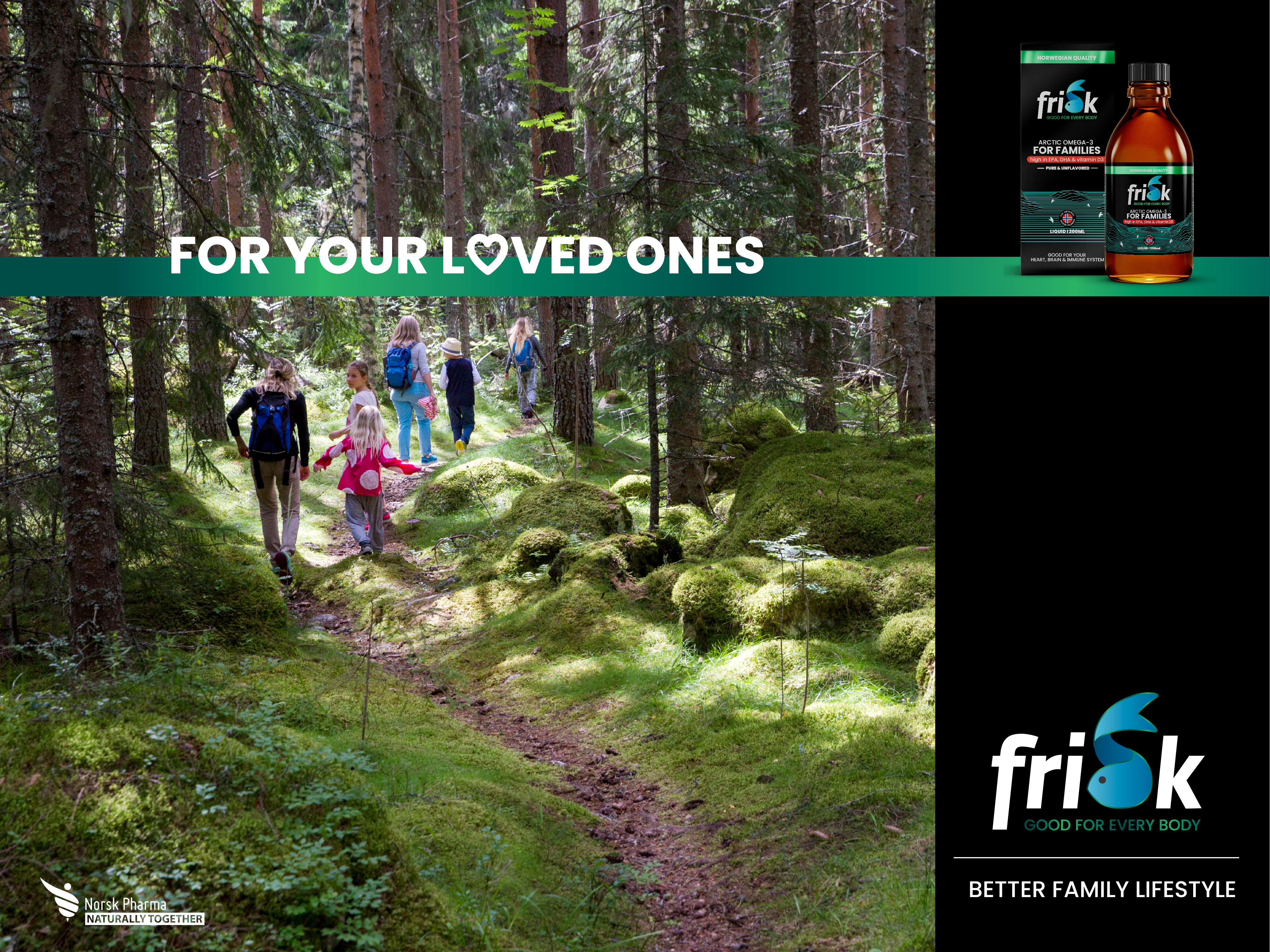 Frisk Arctic Flytende Omega-3 Familie, 200 ml