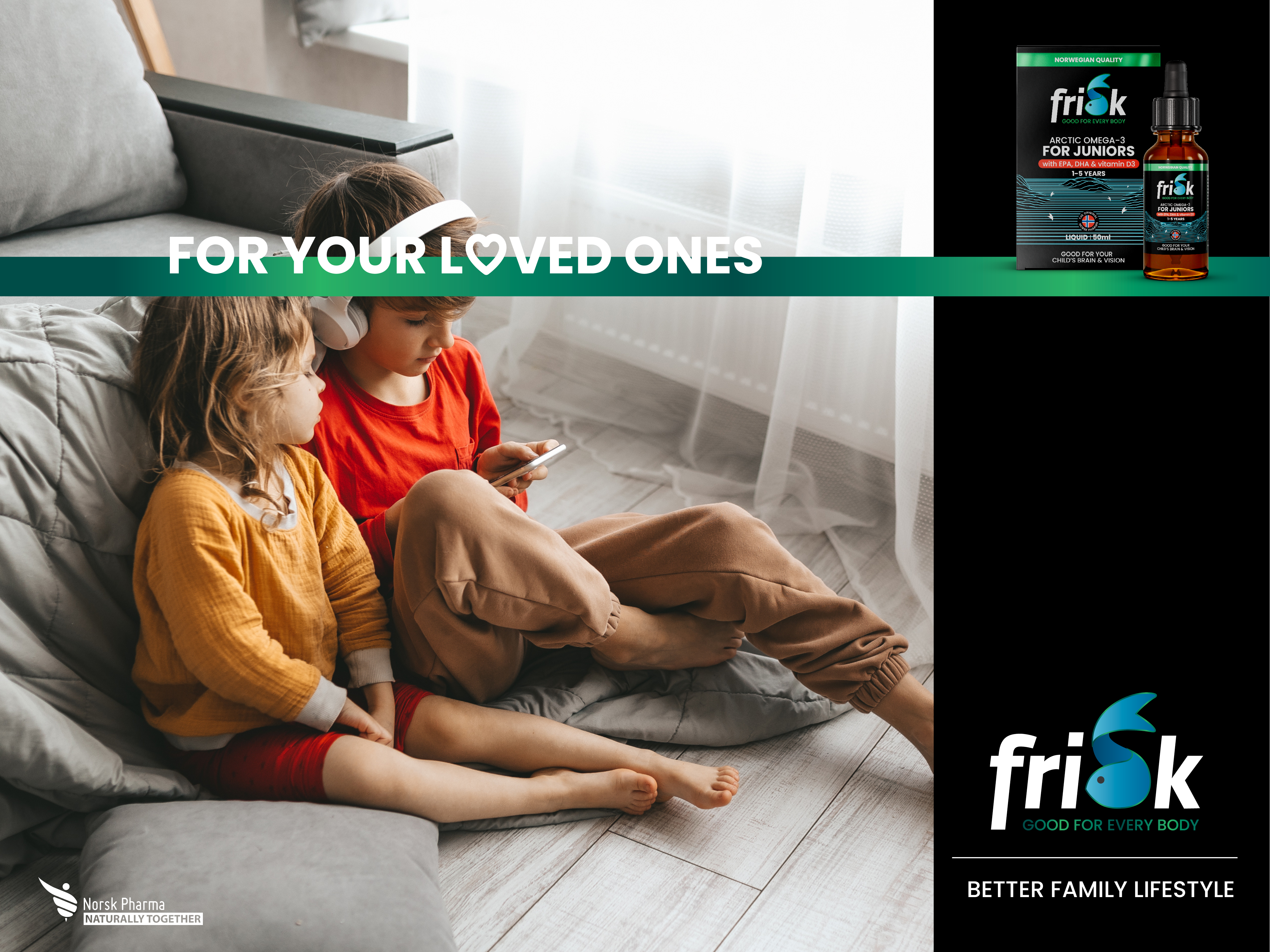 Frisk Arctic Omega-3 Dråper Junior, 50 ml