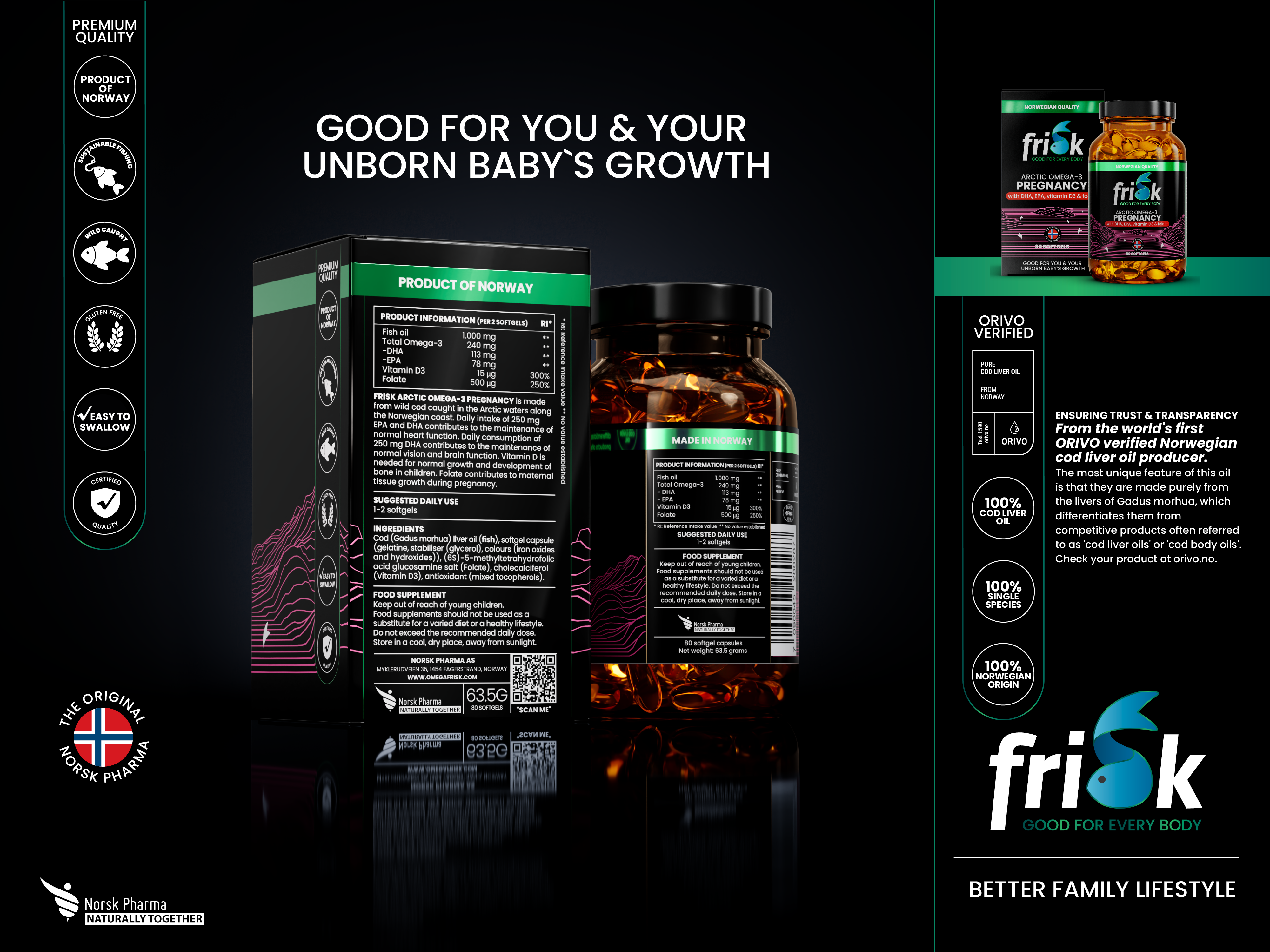 Frisk Arctic Omega-3 Gravid, 80 stk.