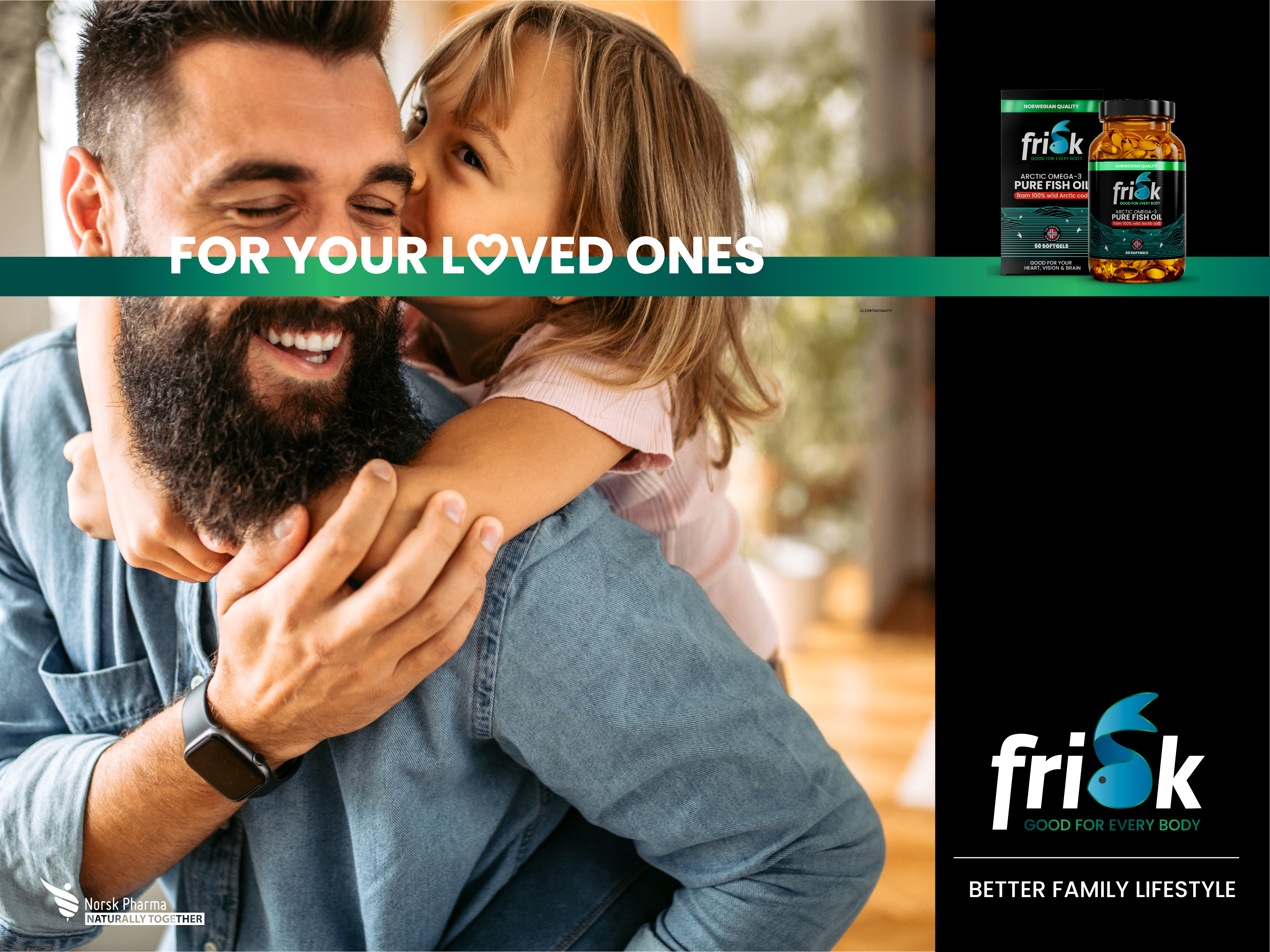 Frisk Arctic Omega-3 Ren fiskeolje, 60 stk.