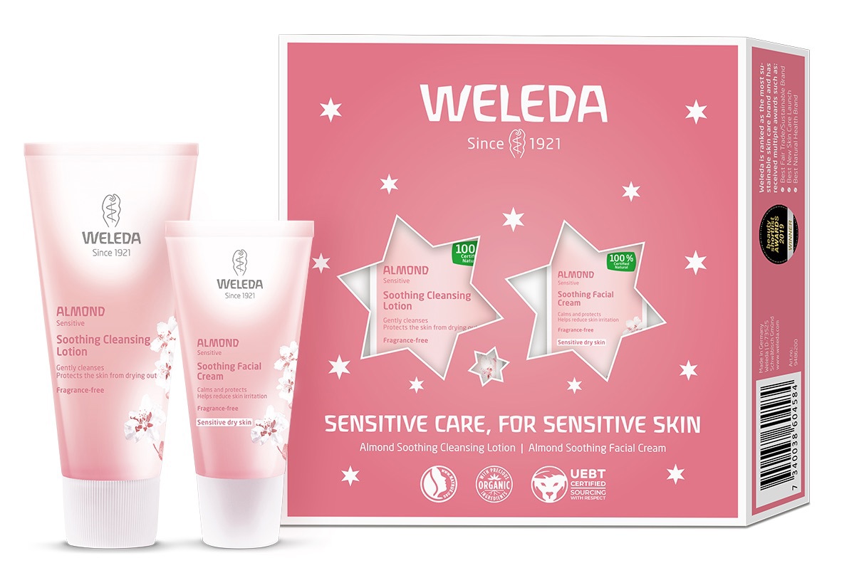 Weleda Almond Cleansing Lotion & Facial Cream, Gavesett, 1 stk.