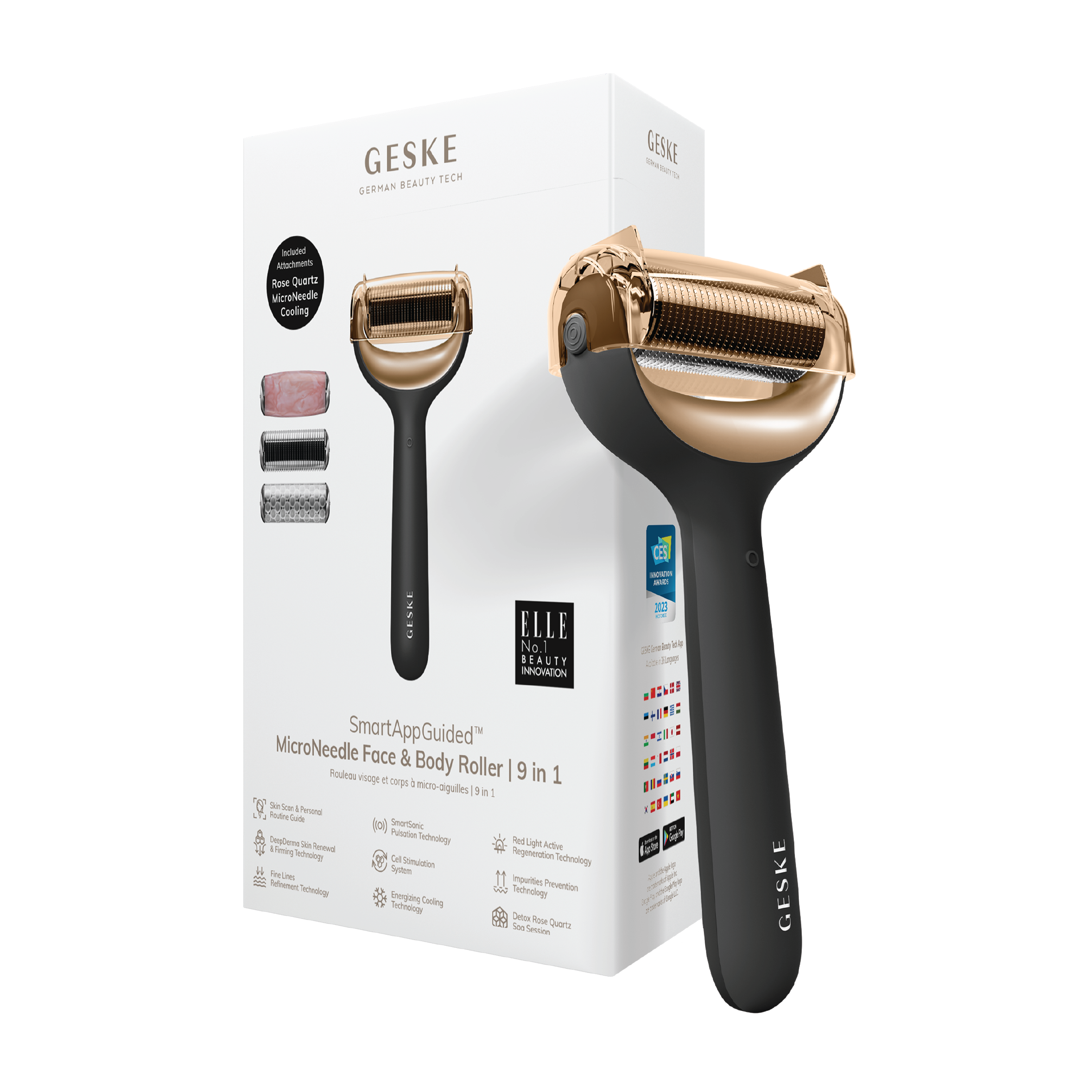 Geske MicroNeedle Face & Body Roller 9 in 1, 1 stk.