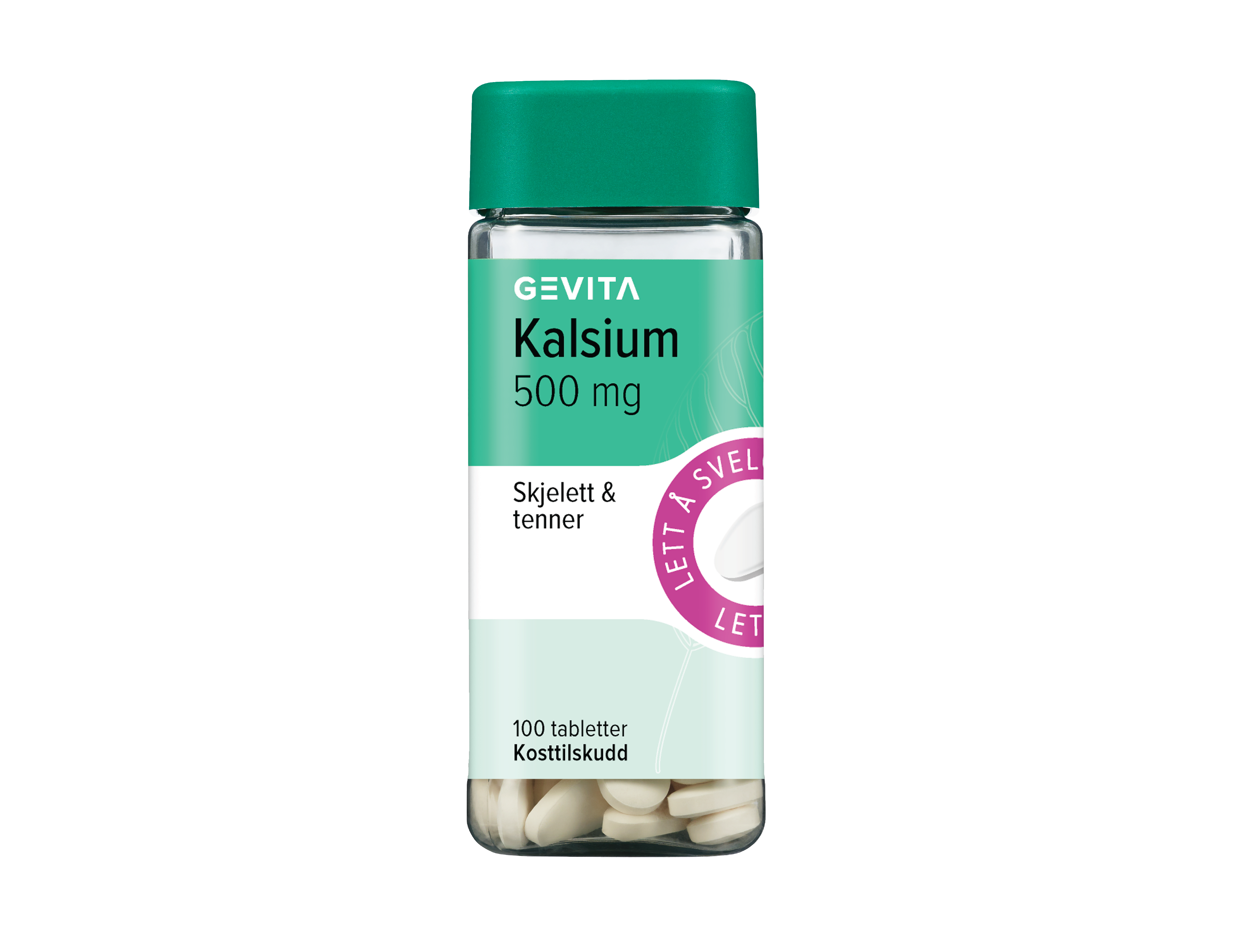 Gevita Kalsium 500 mg, 100 tabletter