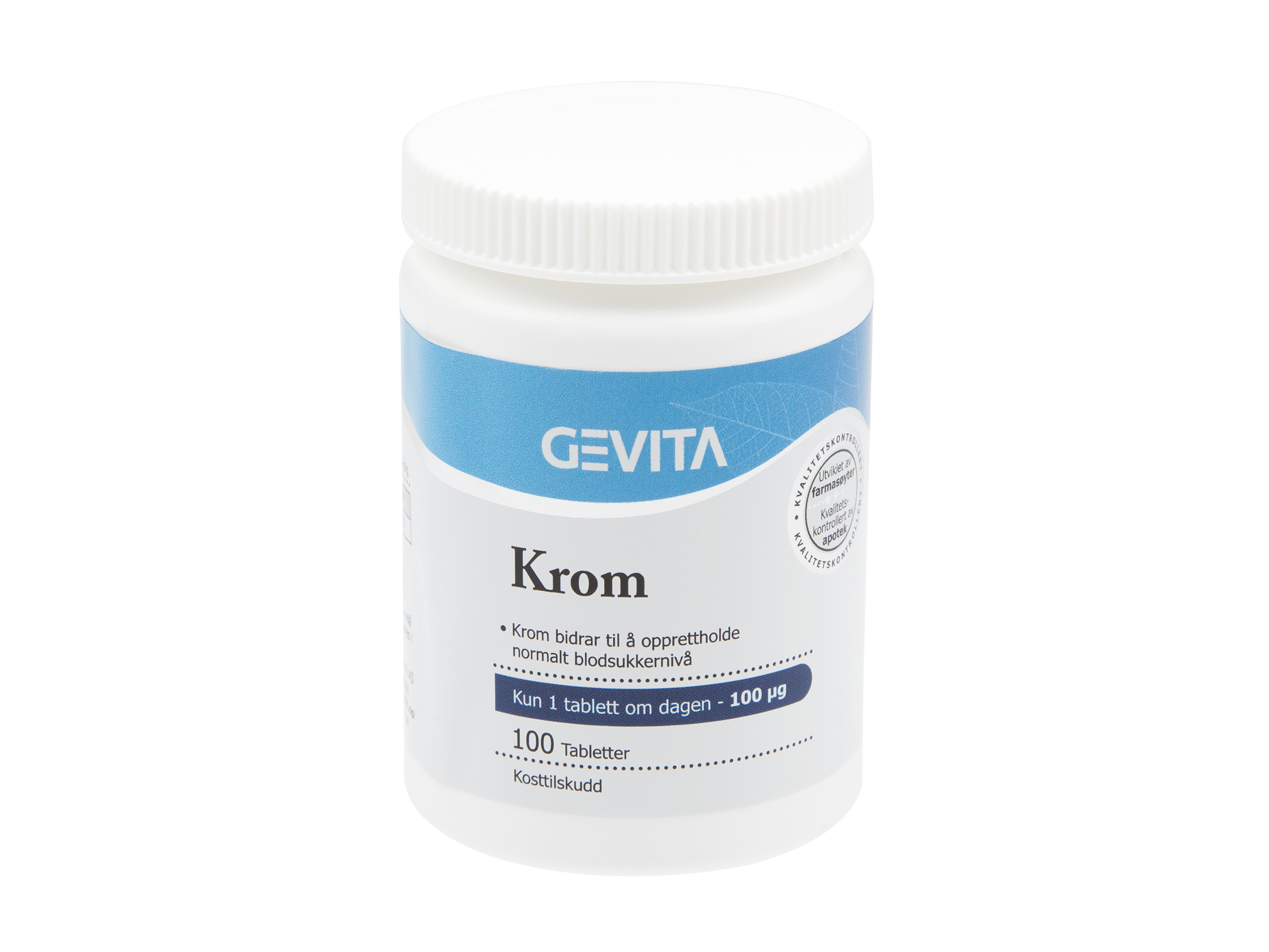 Gevita krom tabletter 100mcg, 100 stk.