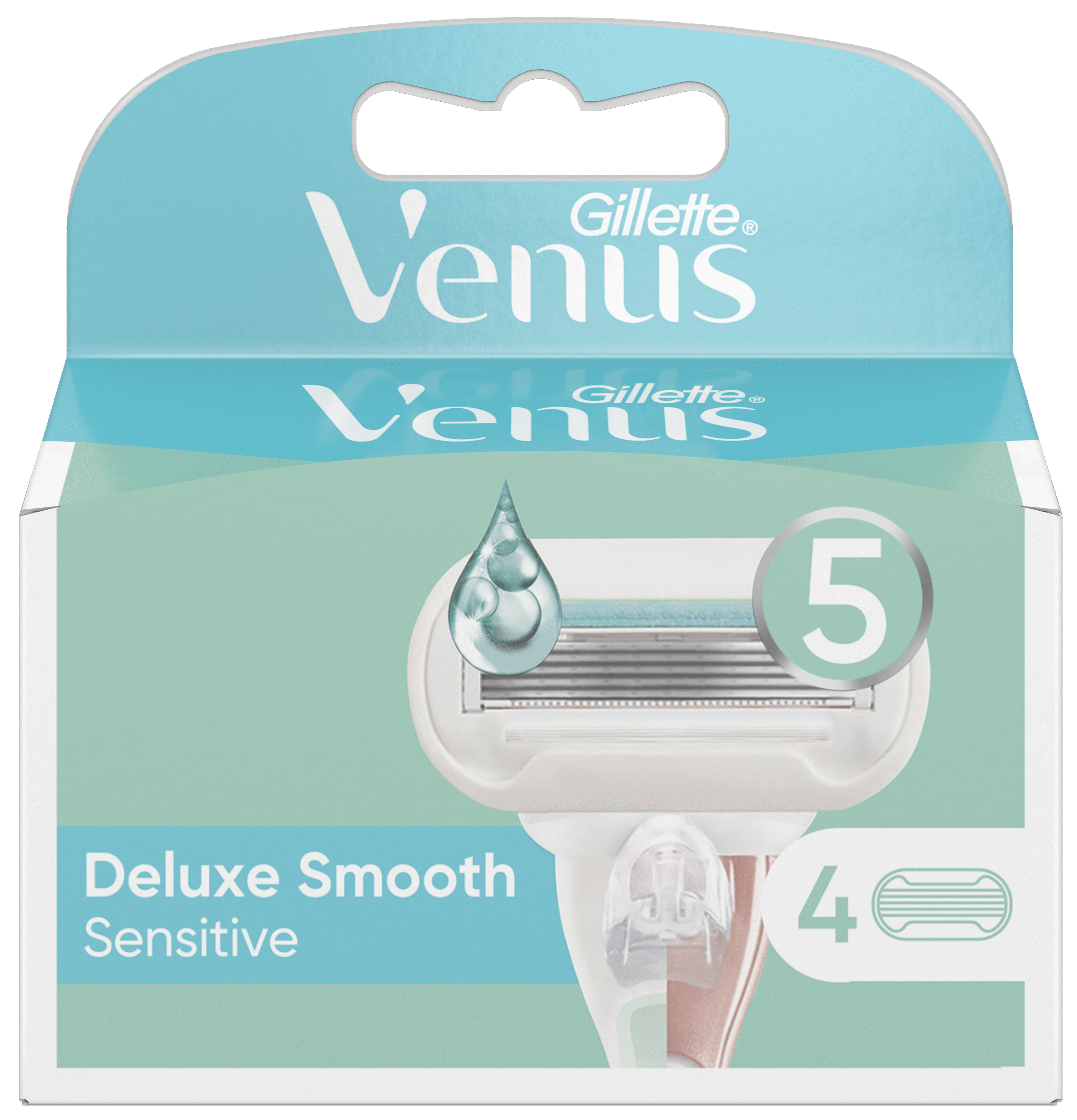 Gillette Venus Deluxe Smooth Sensitive Barberblader, 4 stk