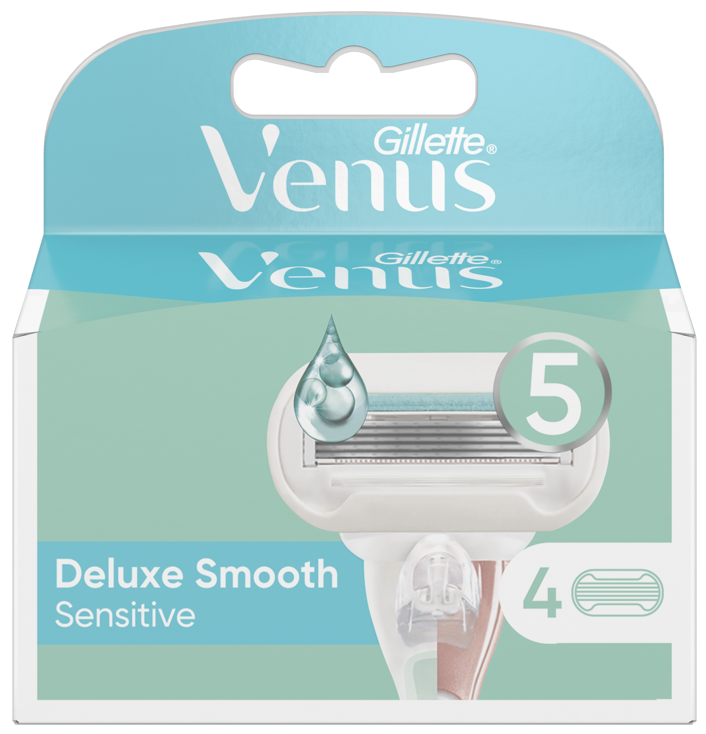 Gillette Venus Deluxe Smooth Sensitive Barberblader, 4 stk