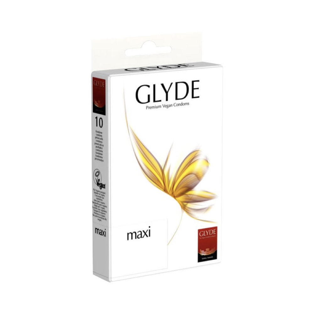 Glyde Premium Vegan Condoms Maxi, 10 stk.