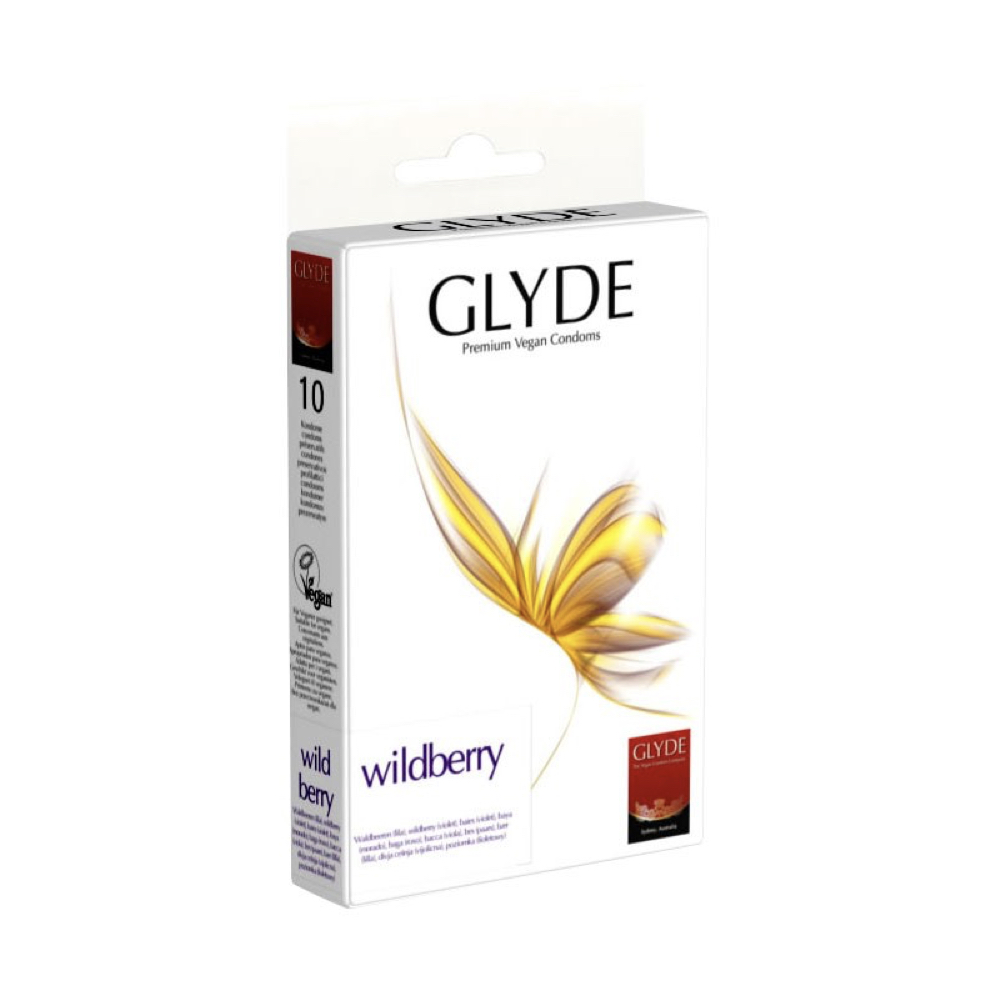 Glyde Premium Vegan Condoms Wildberry, 10 stk.